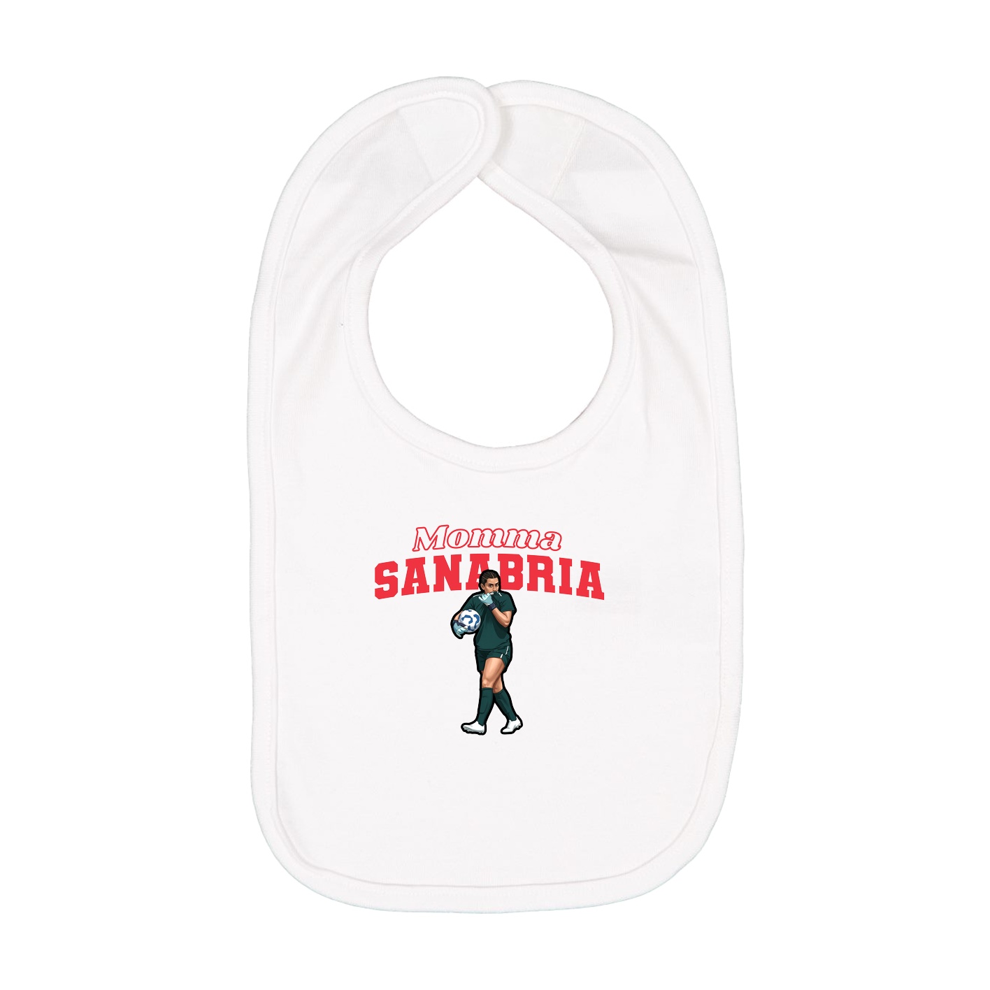 Infant Bib — Mothers Day Block in White
