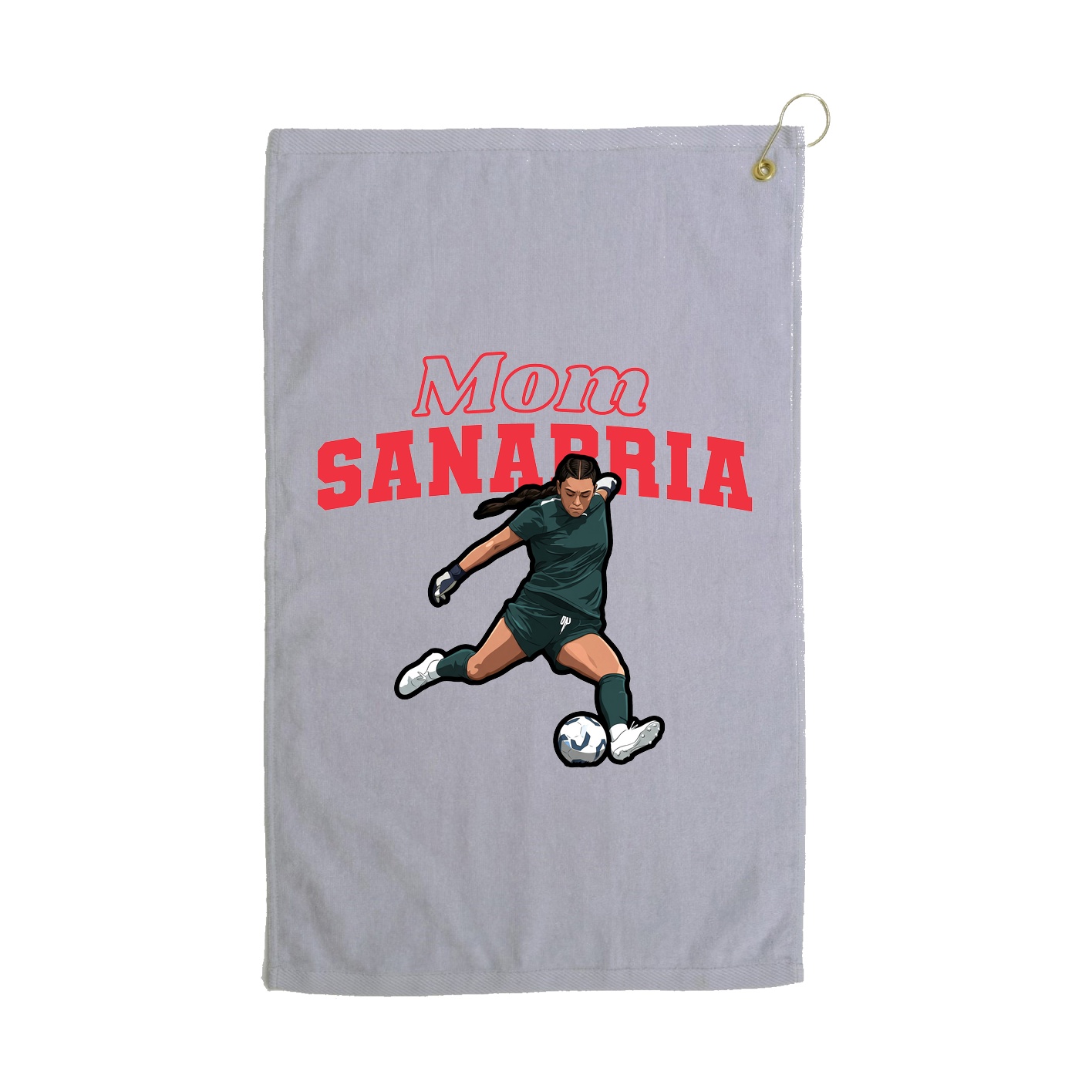 Golf Towel — Mothers Day Block in Grey