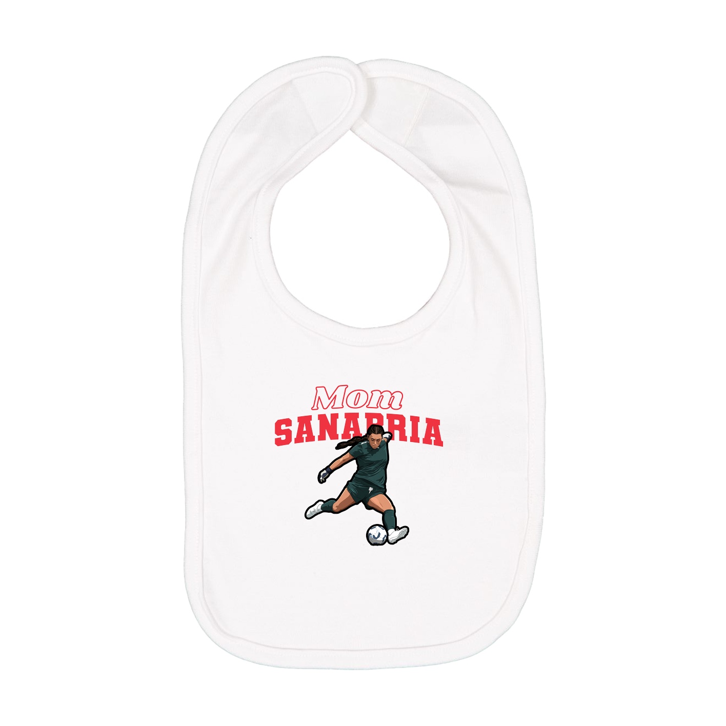 Infant Bib — Mothers Day Block in White