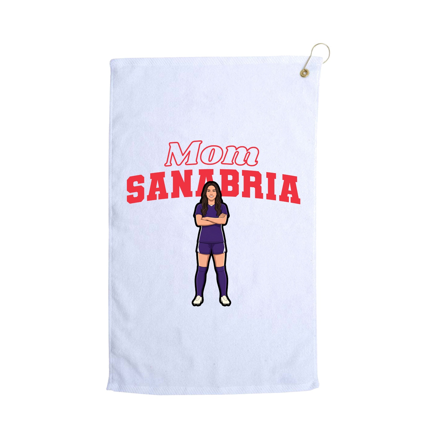 Golf Towel — Mothers Day Block in White