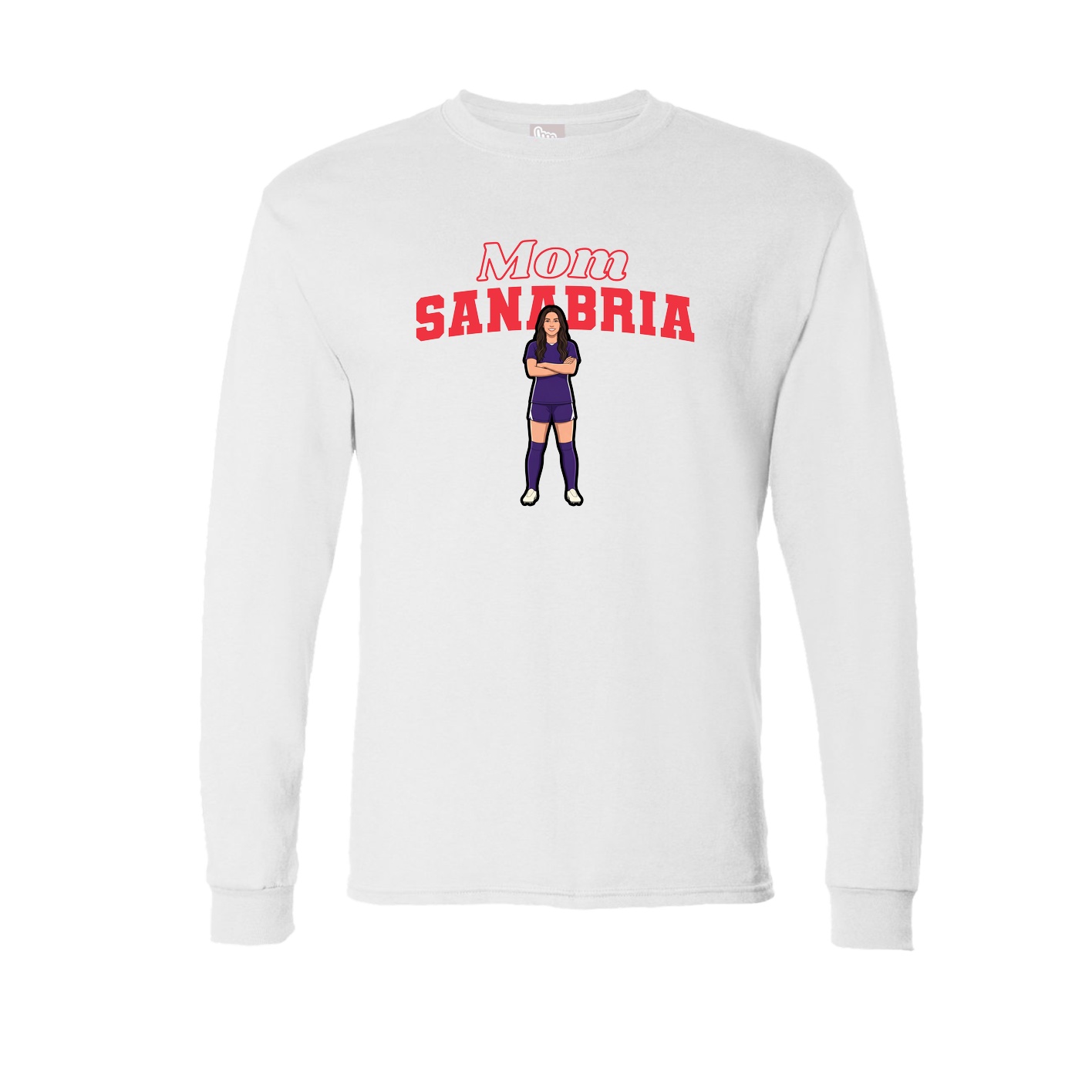 Long Sleeve Tee — Mothers Day Block in White