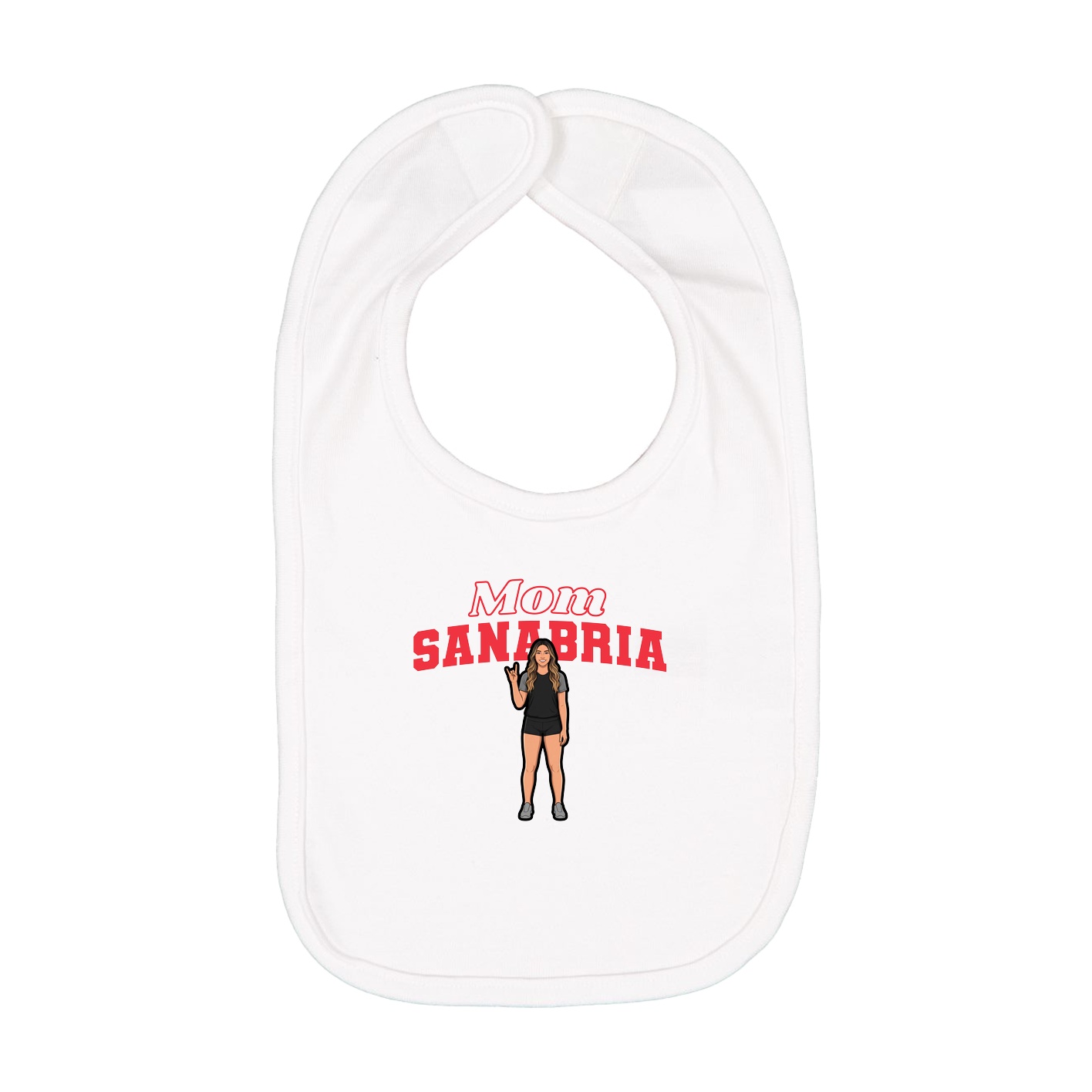 Infant Bib — Mothers Day Block in White