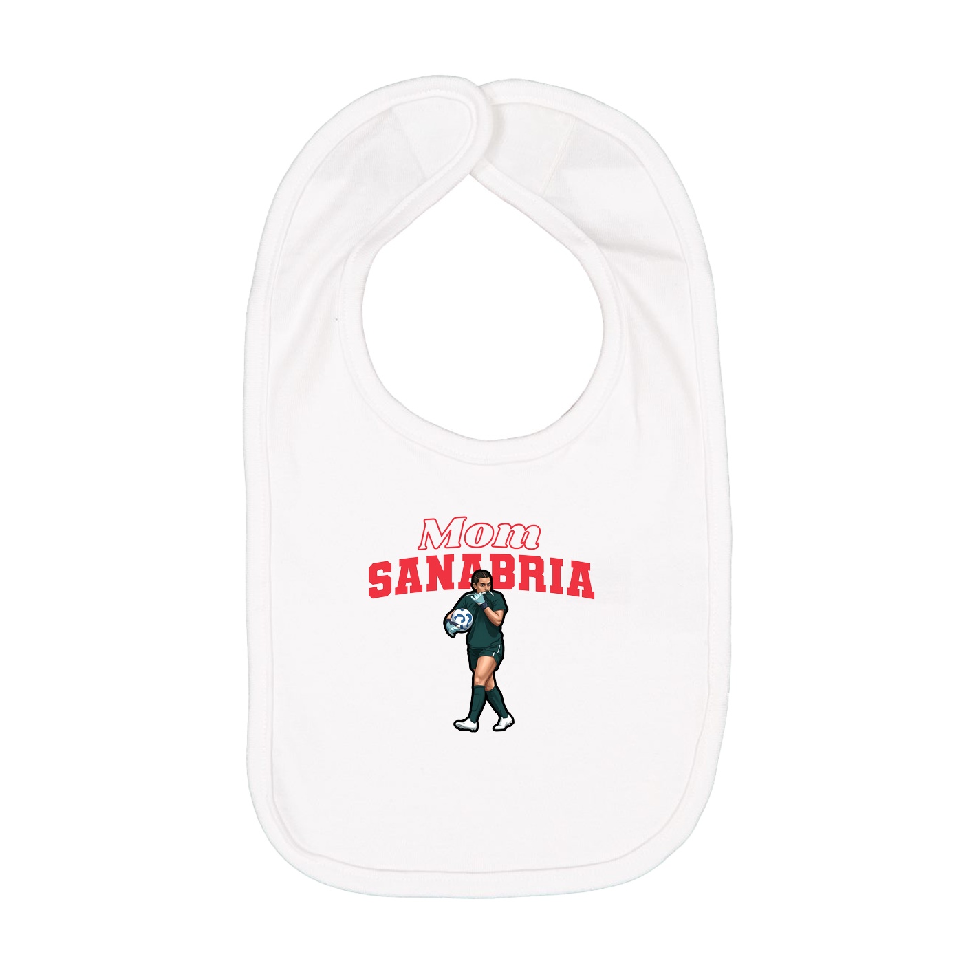 Infant Bib — Mothers Day Block in White