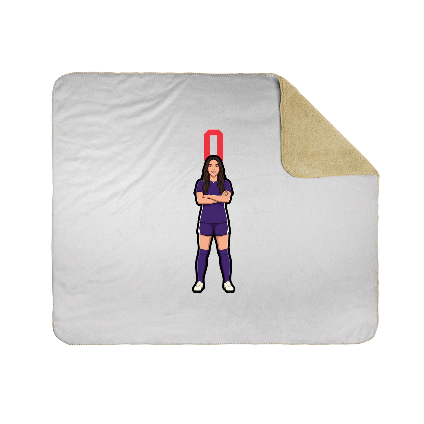 Throw Blanket — Number Top in White