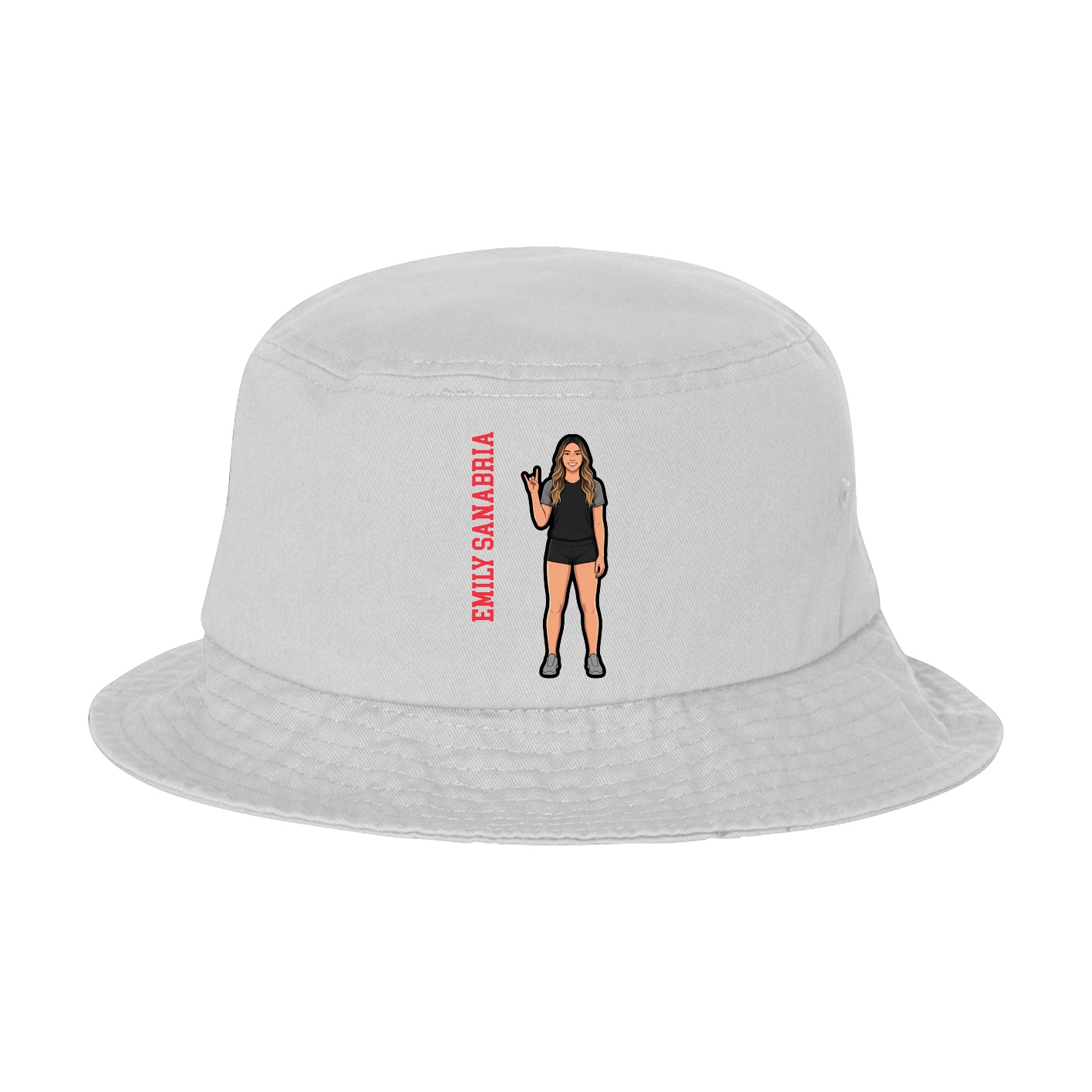 Bucket Cap — Name Vertical in White
