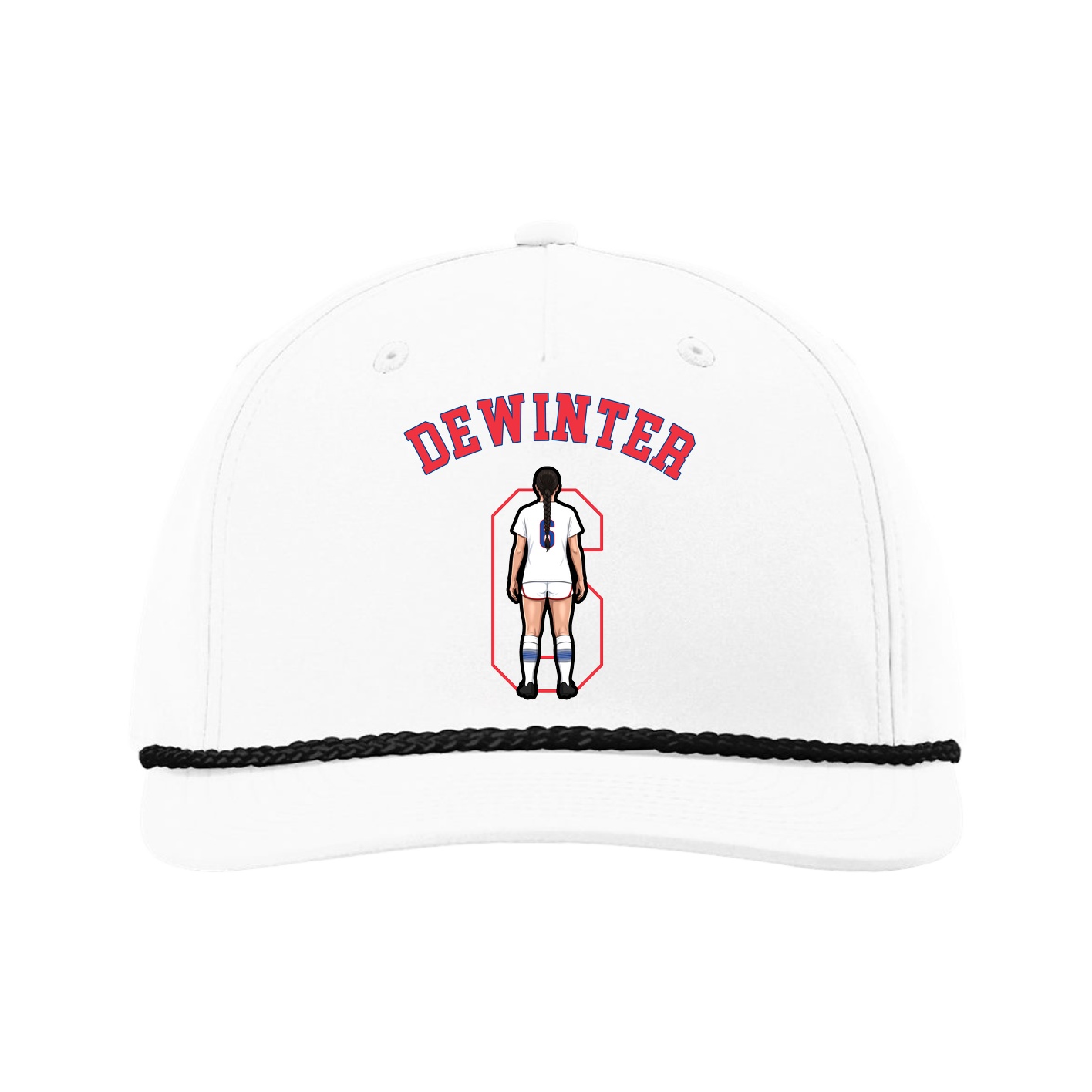 Five-Panel Classic Rope Cap — Shirsey Arch in White