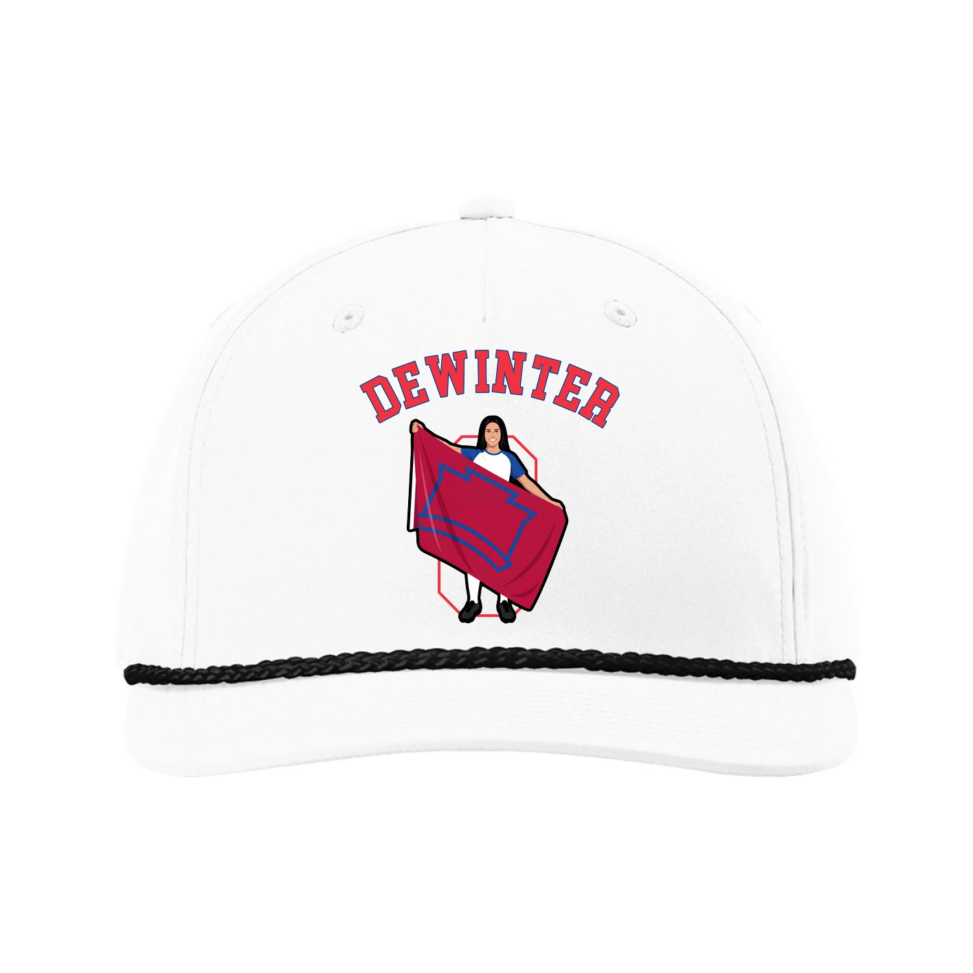 Five-Panel Classic Rope Cap — Shirsey Arch in White