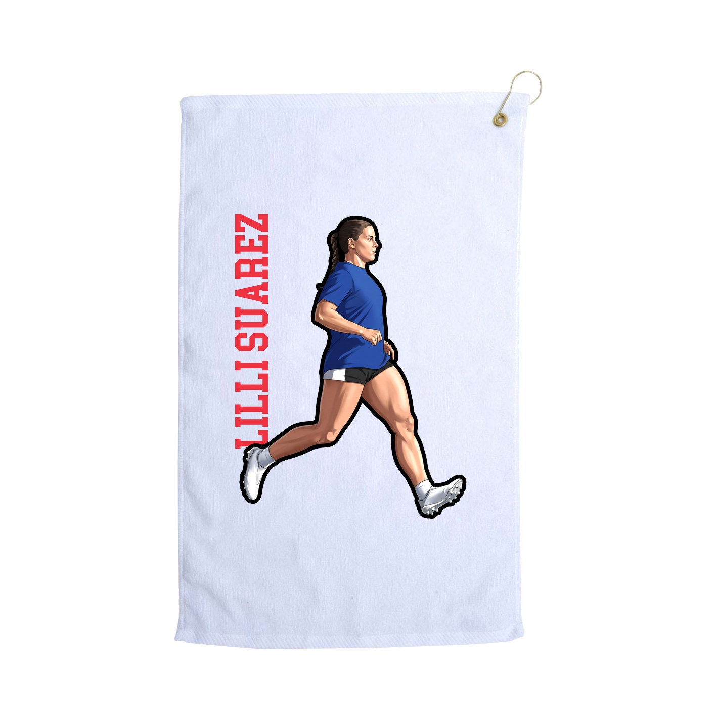Golf Towel — Name Vertical in White