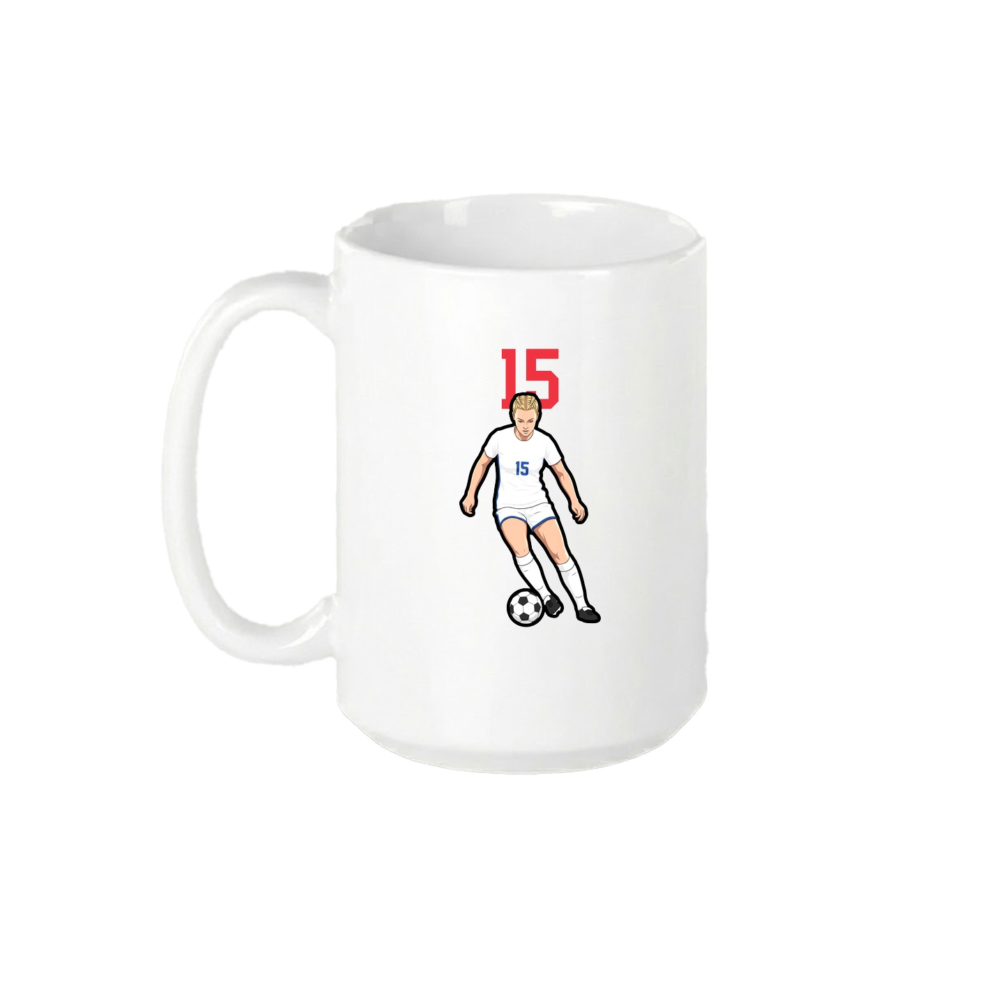 15oz Coffee Mug — Number Top in White
