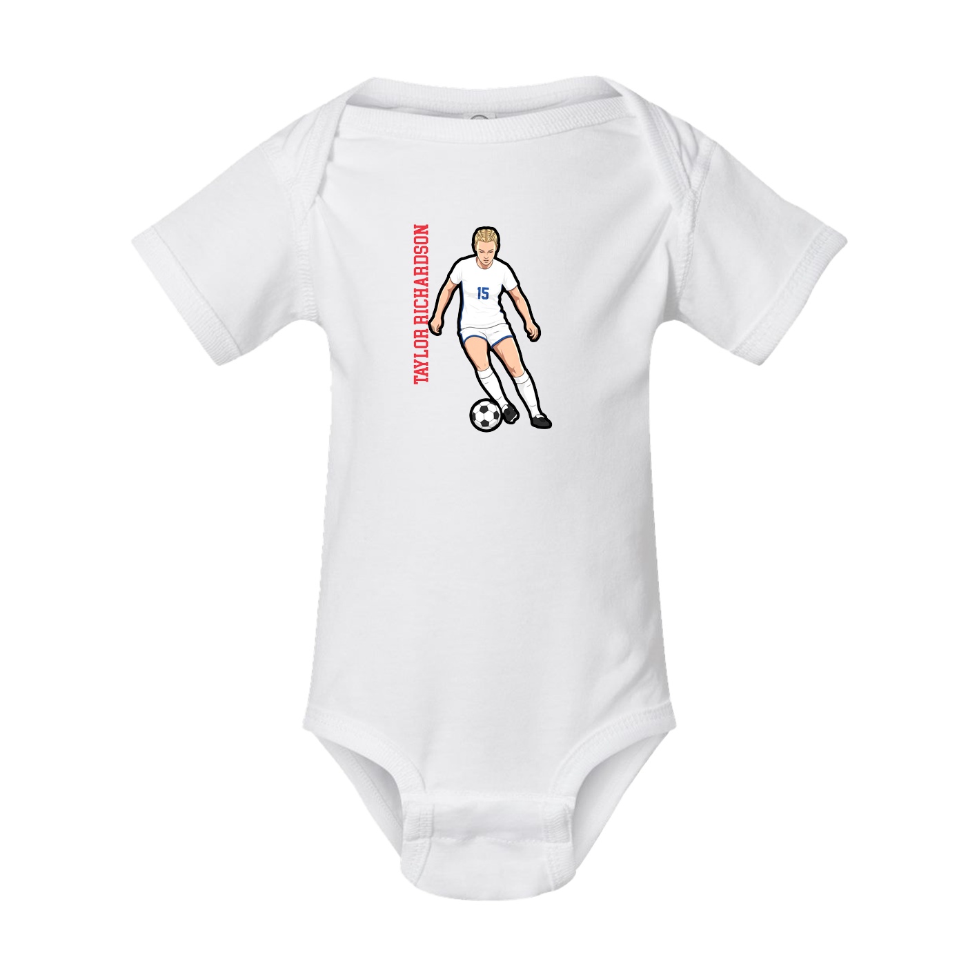 Baby Onesie — Name Vertical in White