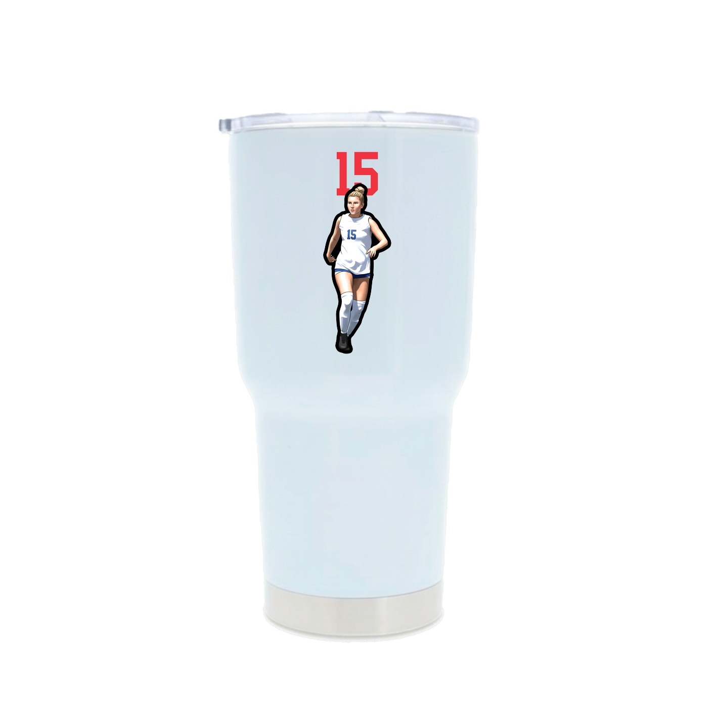 30oz Stainless Steel Tumbler — Number Top in White