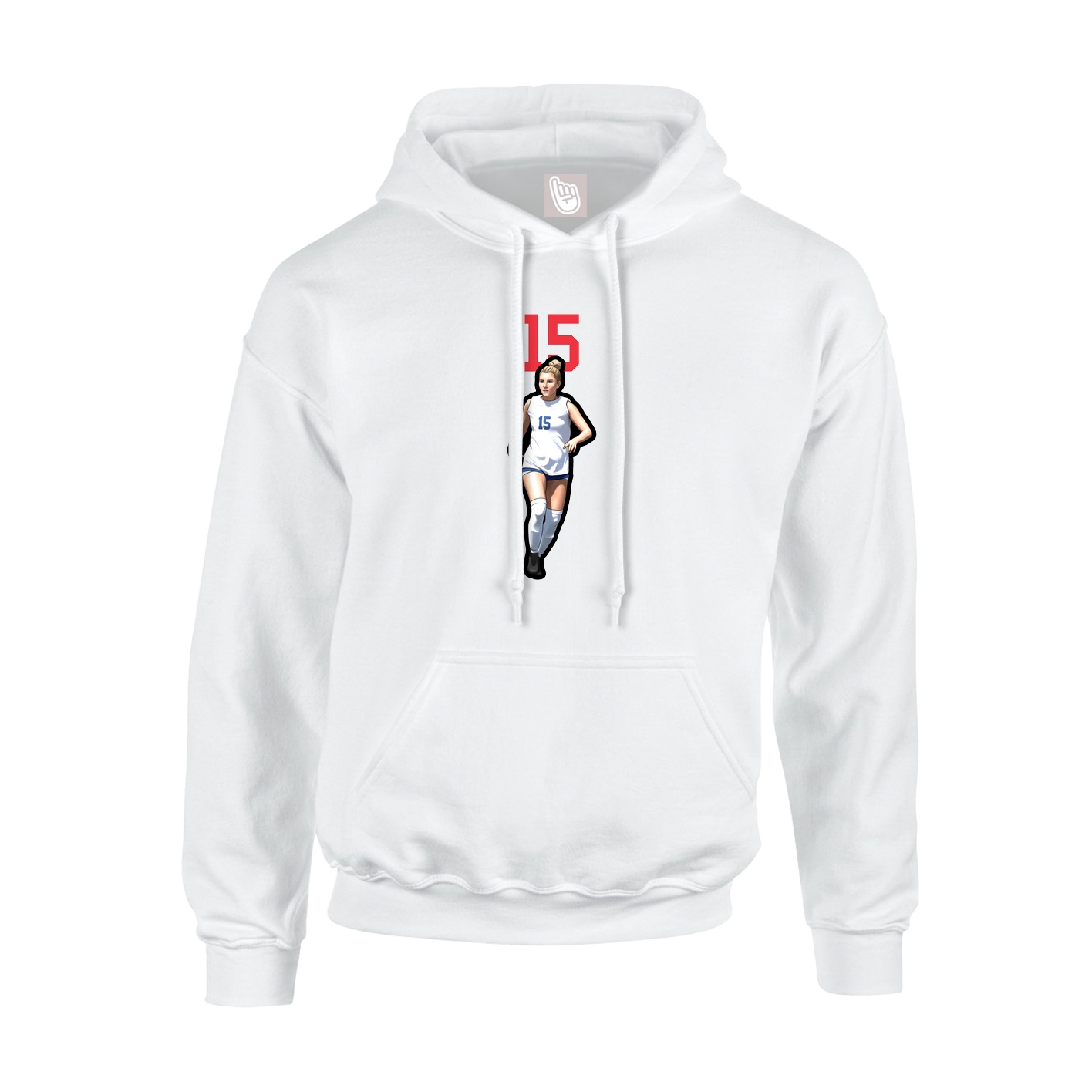 Youth Hoodie — Number Top in White