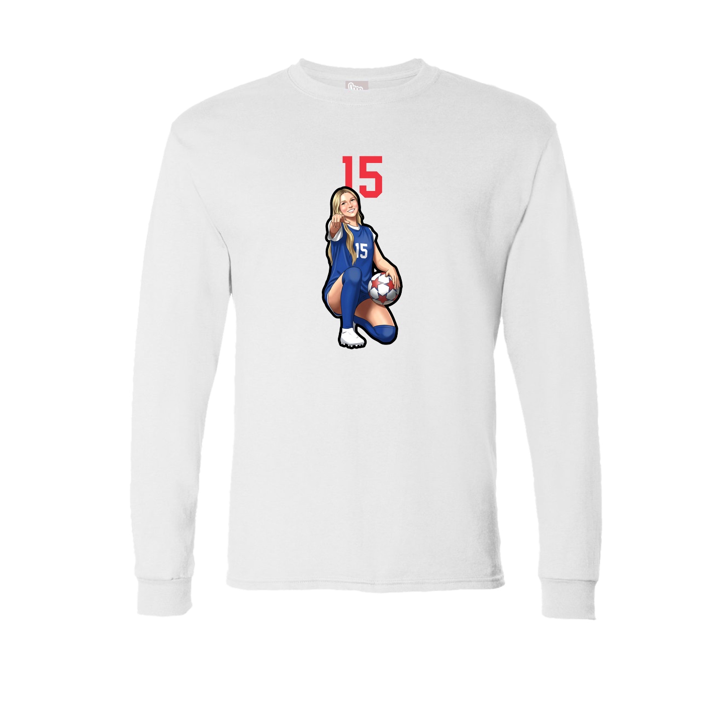 Long Sleeve Tee — Number Top in White