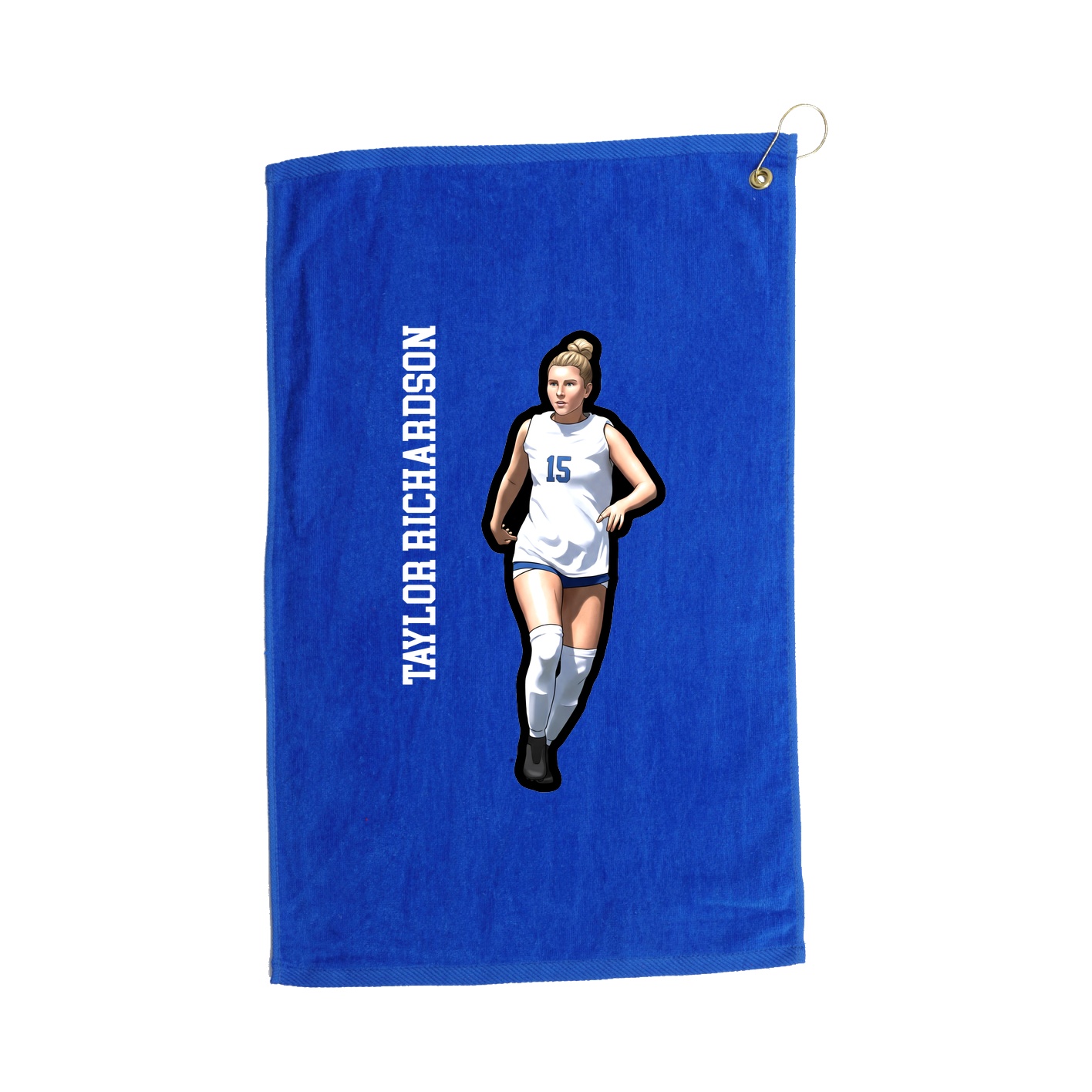 Golf Towel — Name Vertical in Royal