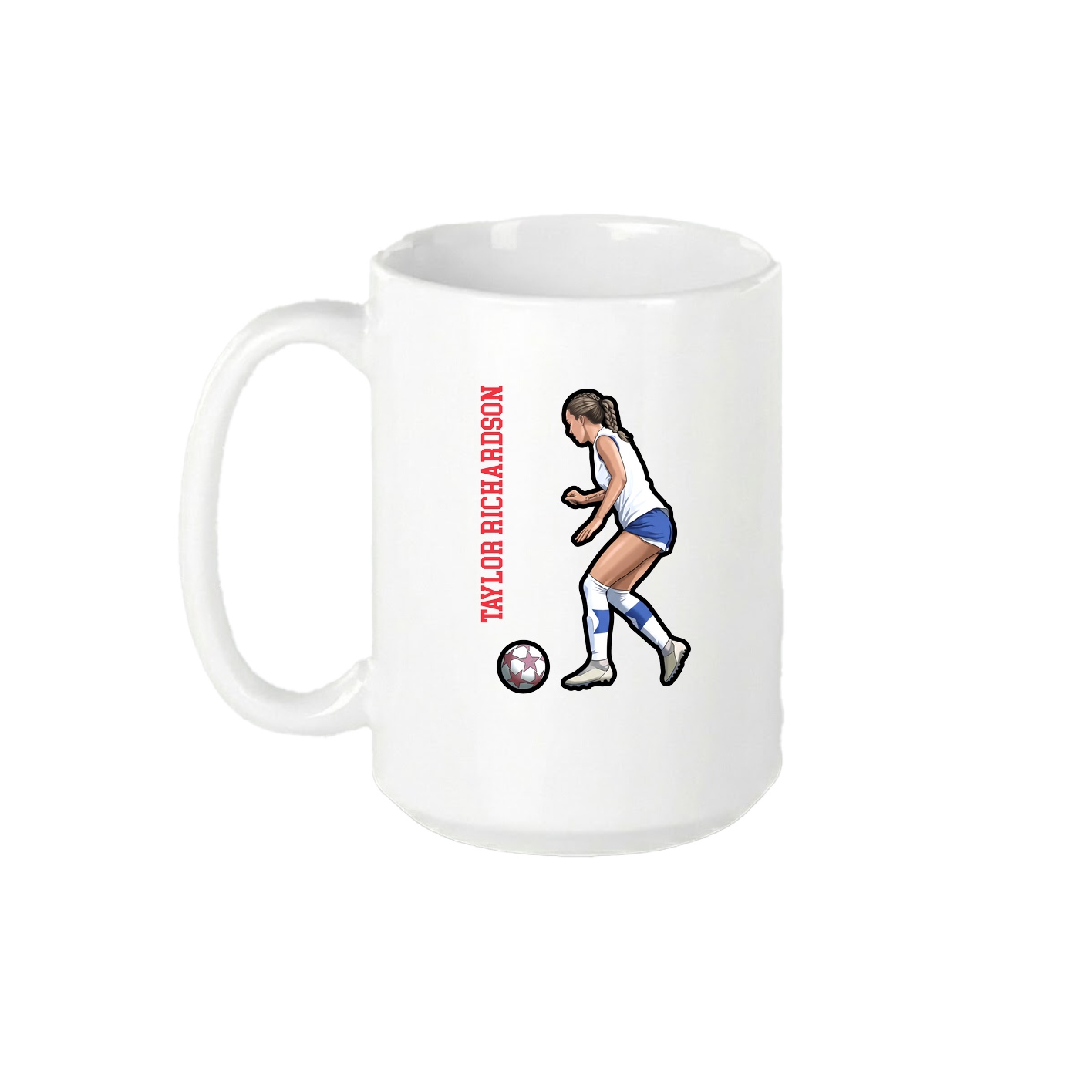 15oz Coffee Mug — Name Vertical in White