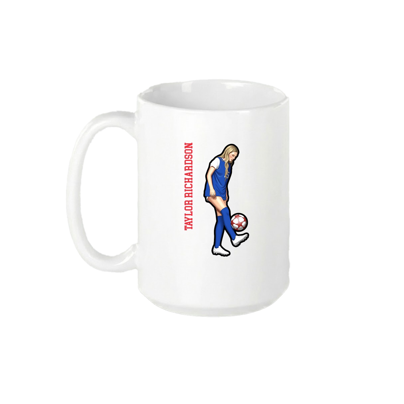 15oz Coffee Mug — Name Vertical in White