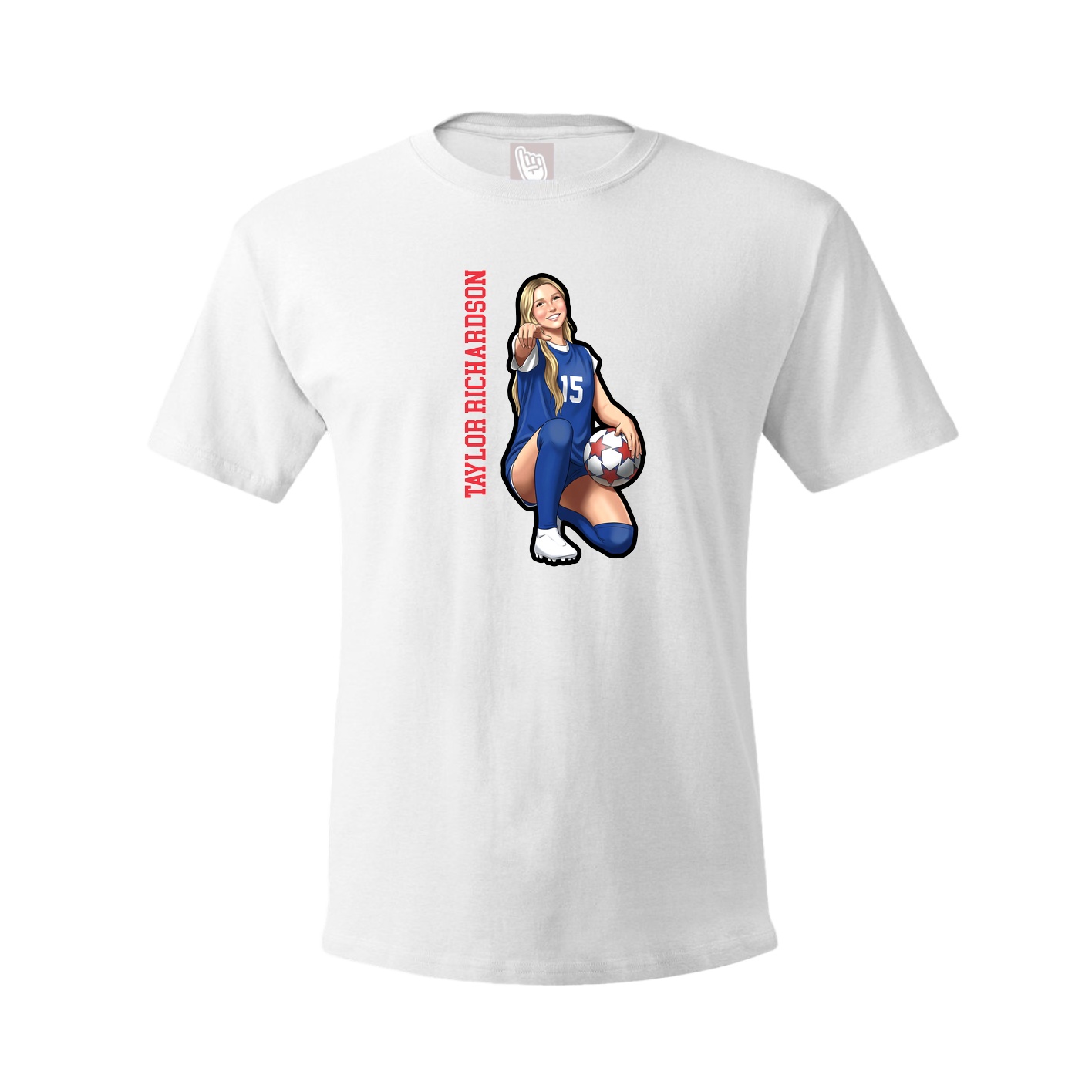 Youth Tee — Name Vertical in White