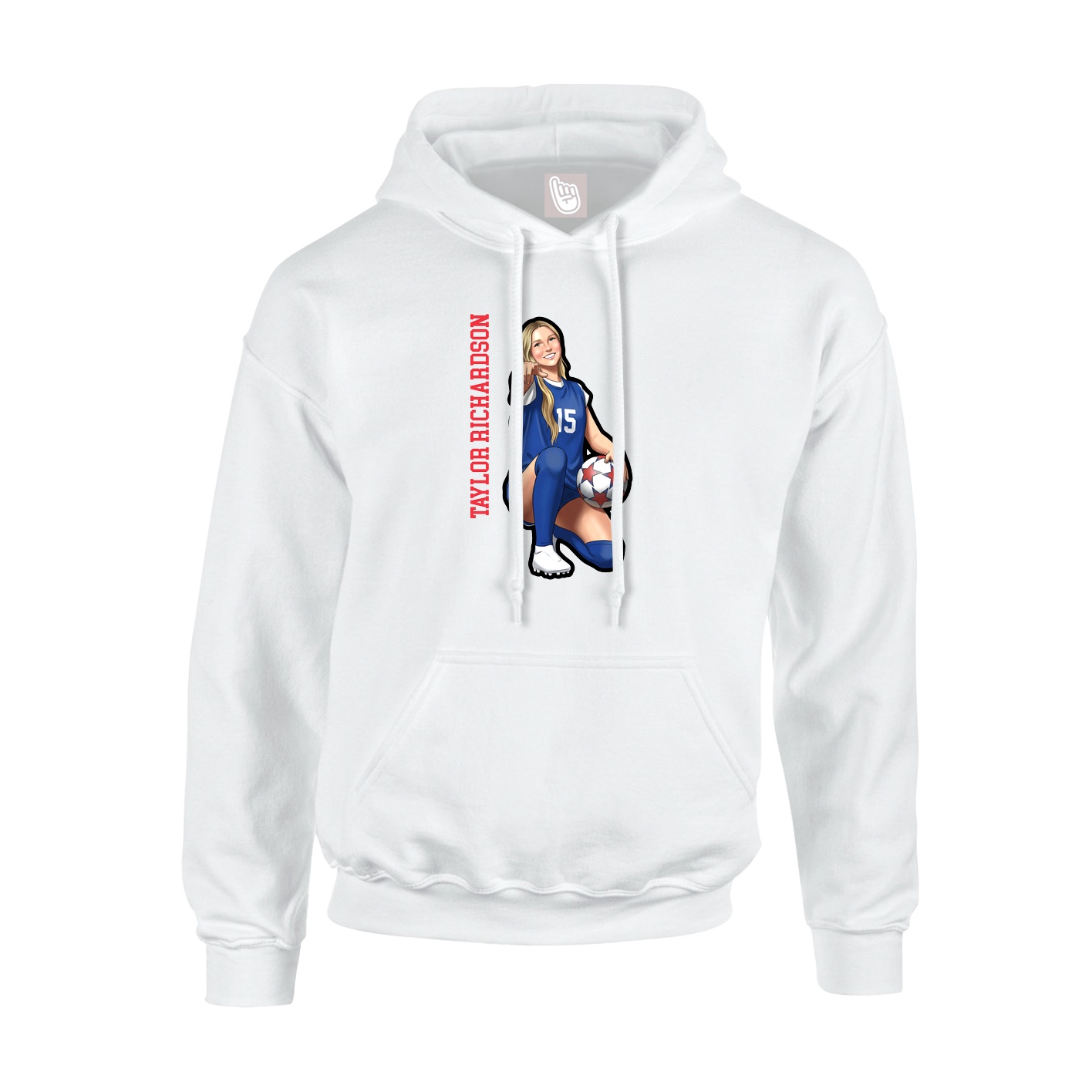 Hoodie — Name Vertical in White