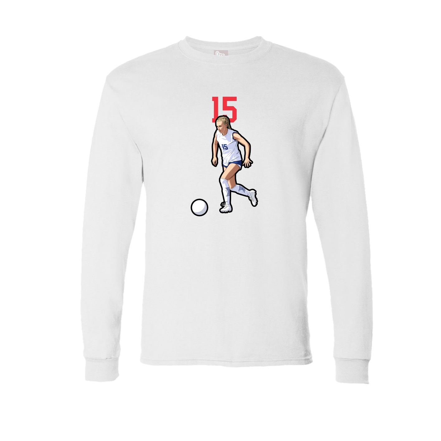 Long Sleeve Tee — Number Top in White