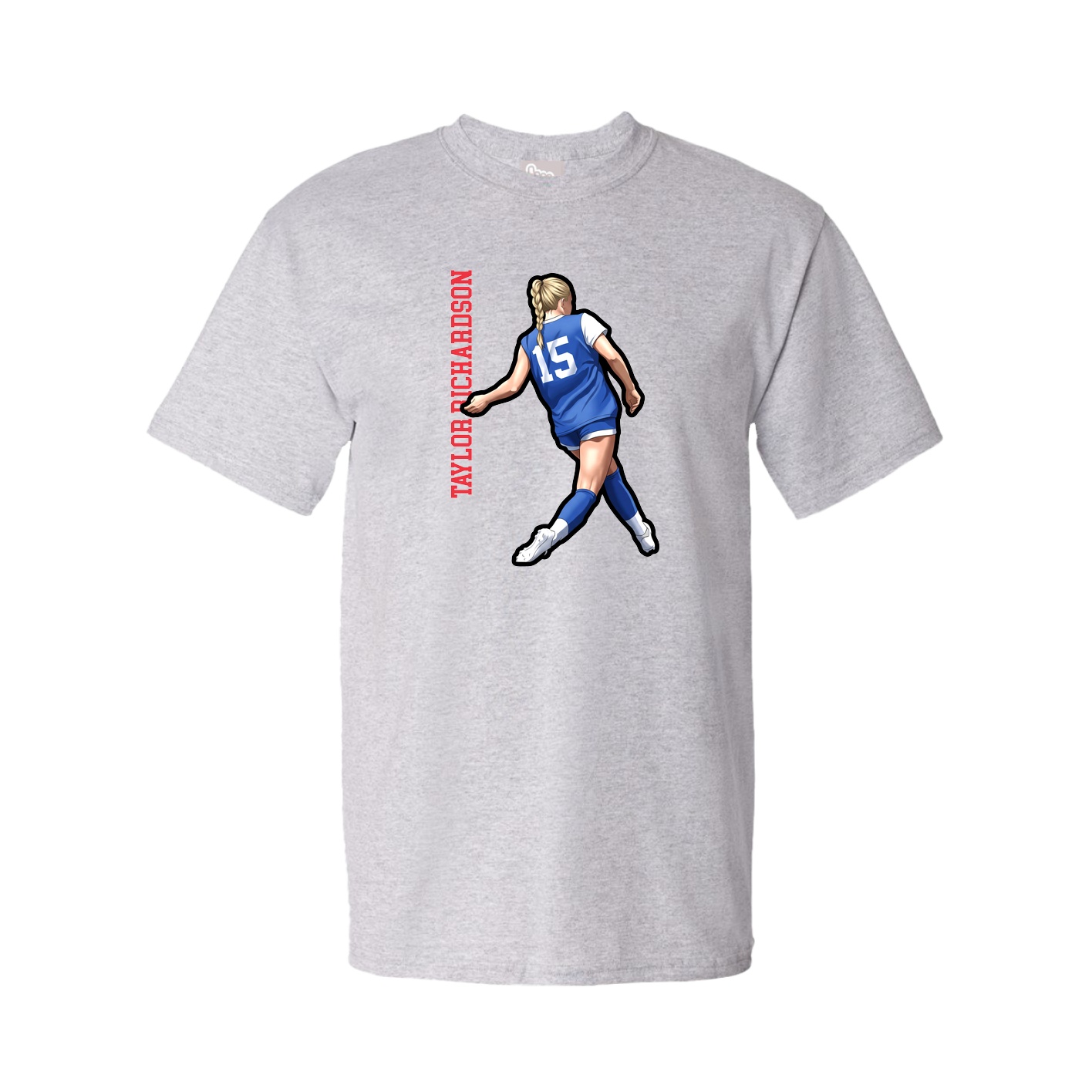 Youth Tee — Name Vertical in Grey