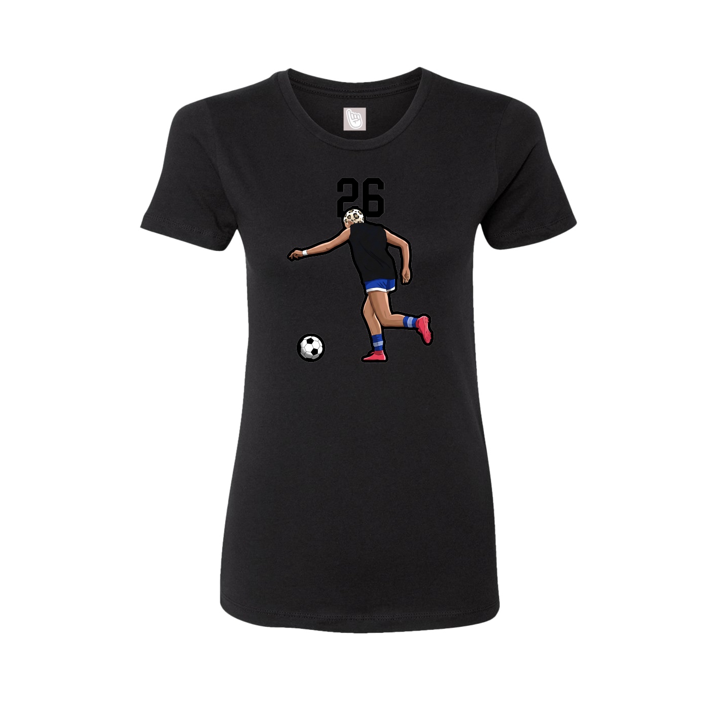Fitted Women's Tee — Number Top in Black