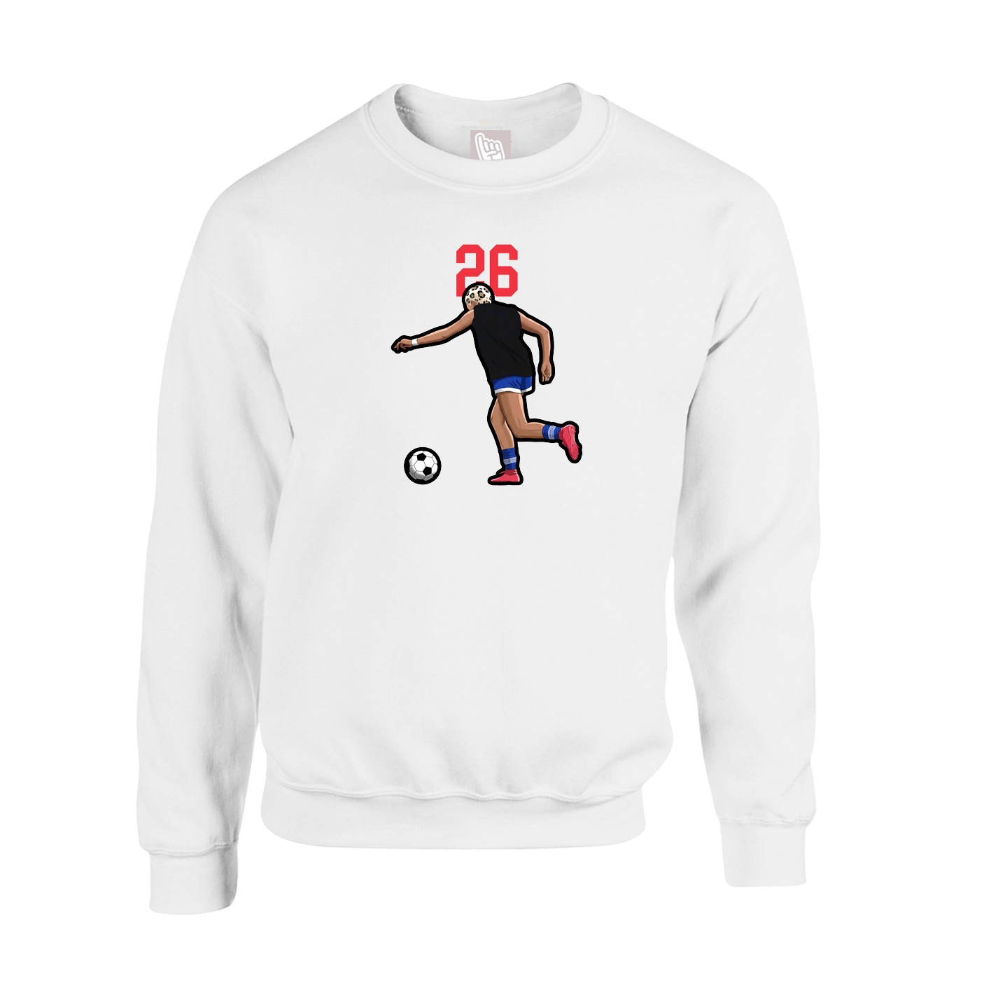 Fleece Crew — Number Top in White