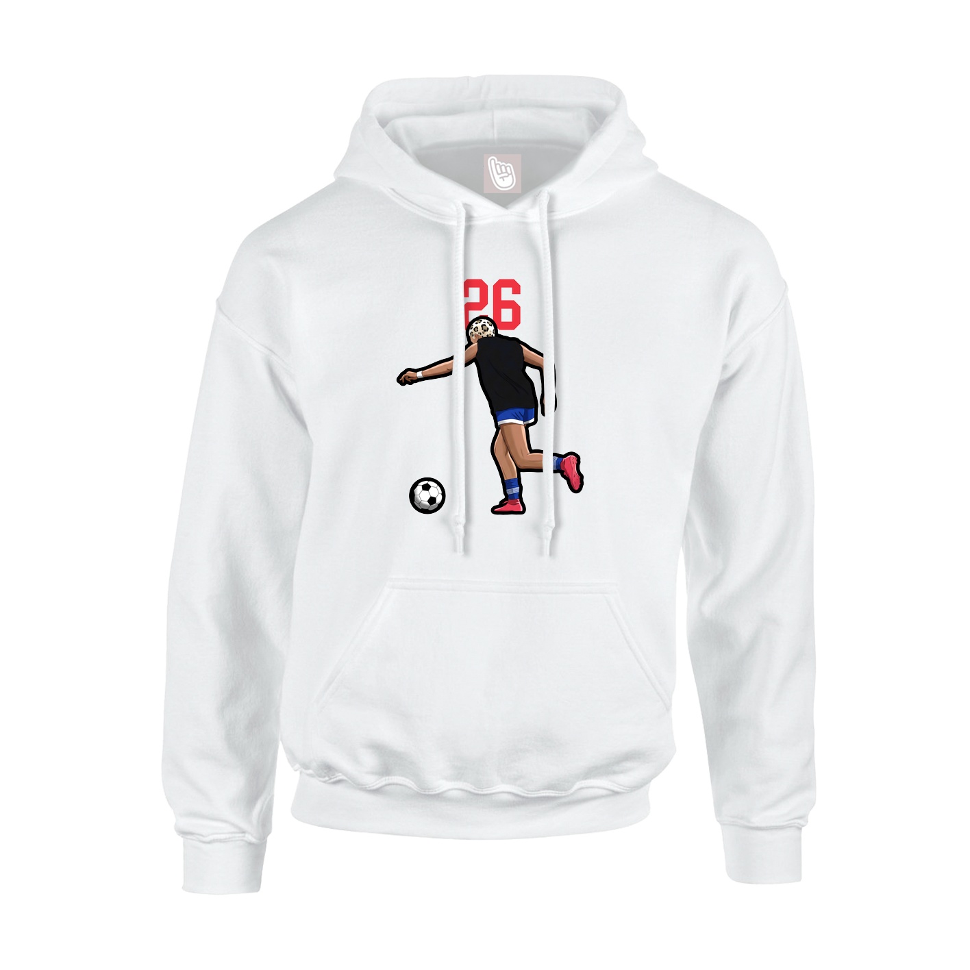 Youth Hoodie — Number Top in White
