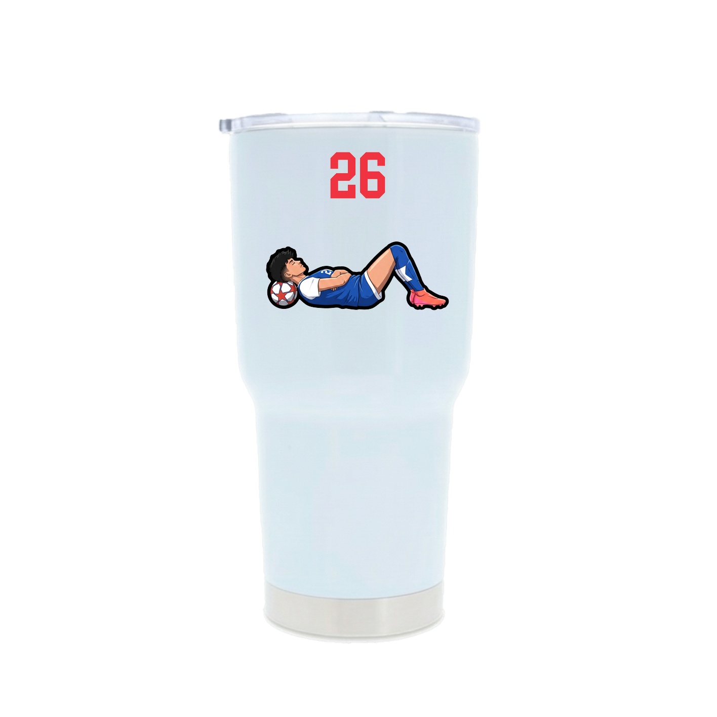 30oz Stainless Steel Tumbler — Number Top in White