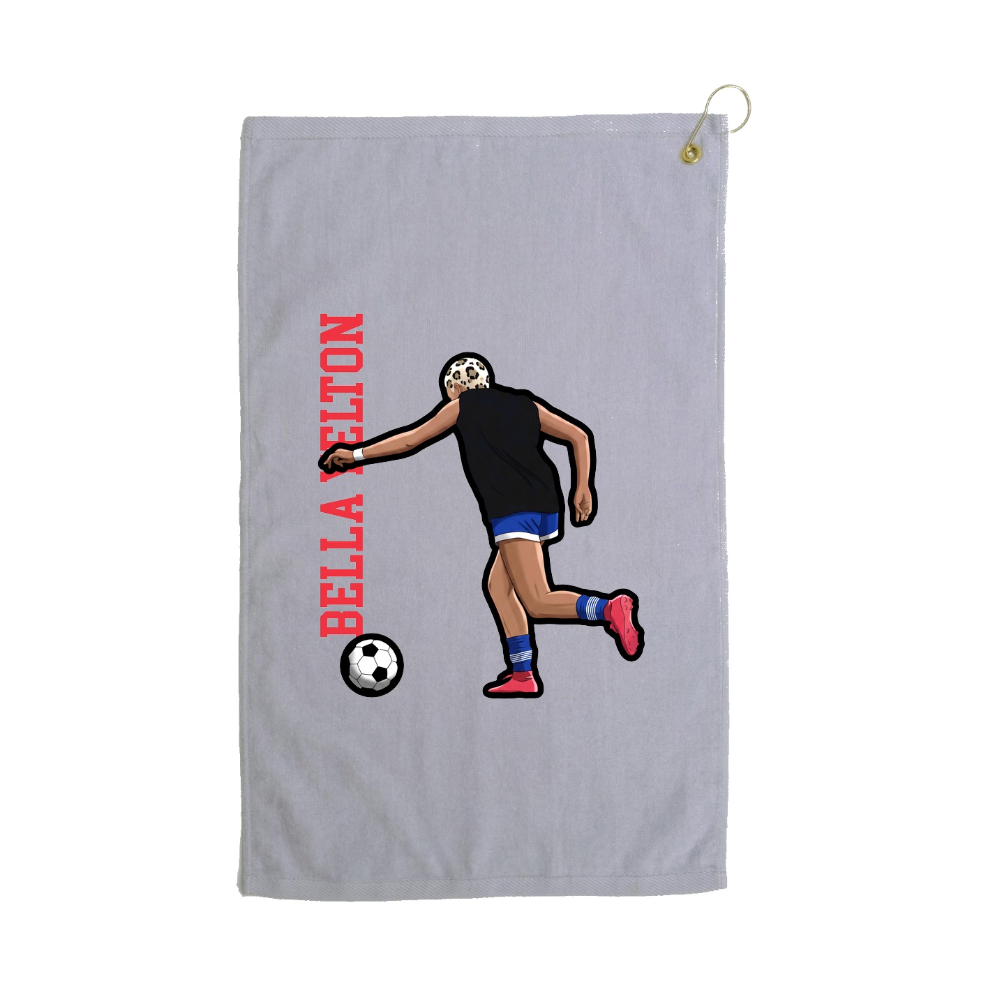 Golf Towel — Name Vertical in Grey