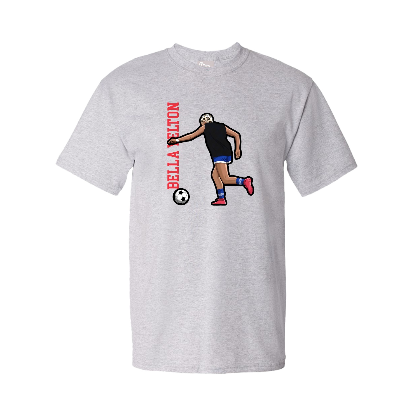 Tee — Name Vertical in Grey