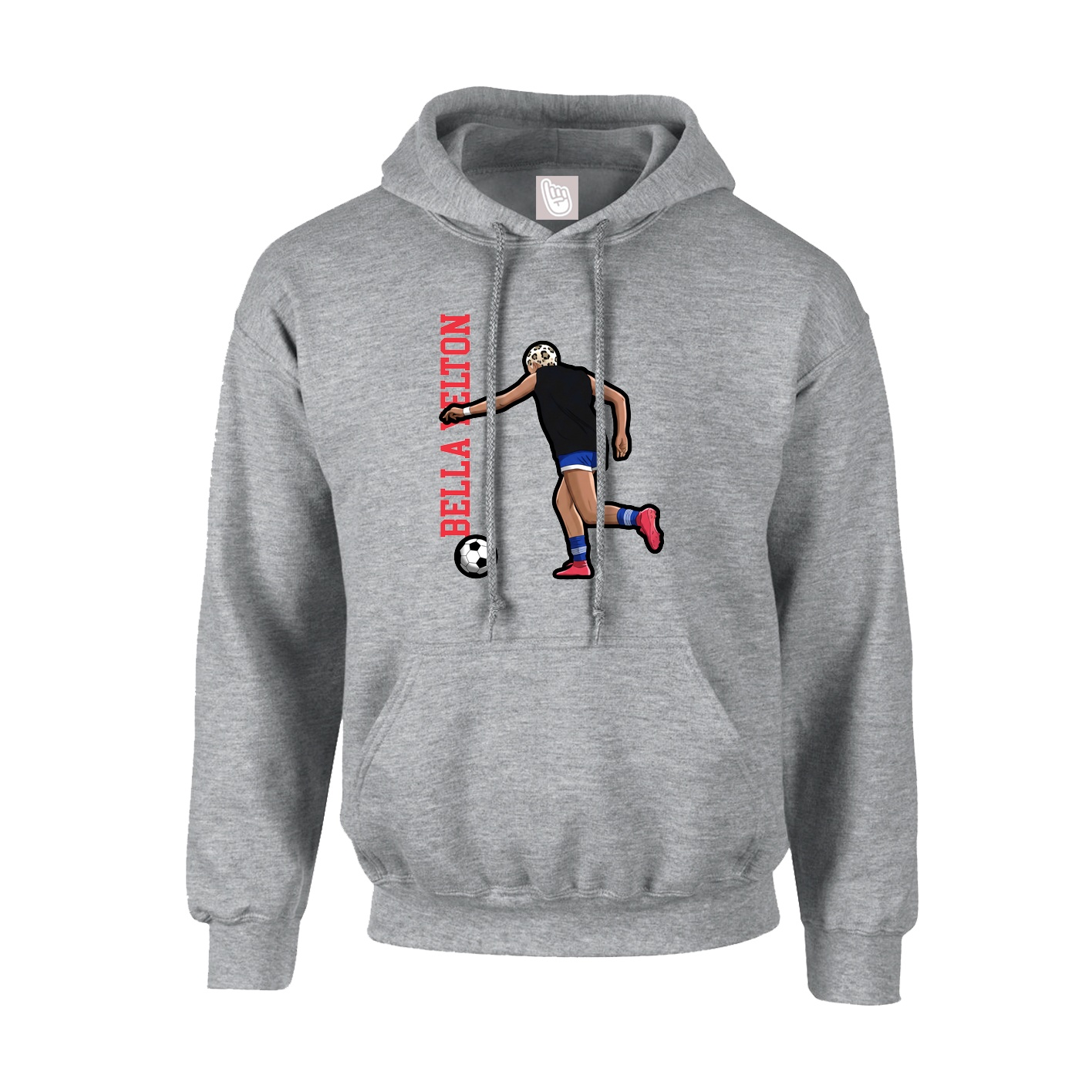 Hoodie — Name Vertical in Grey