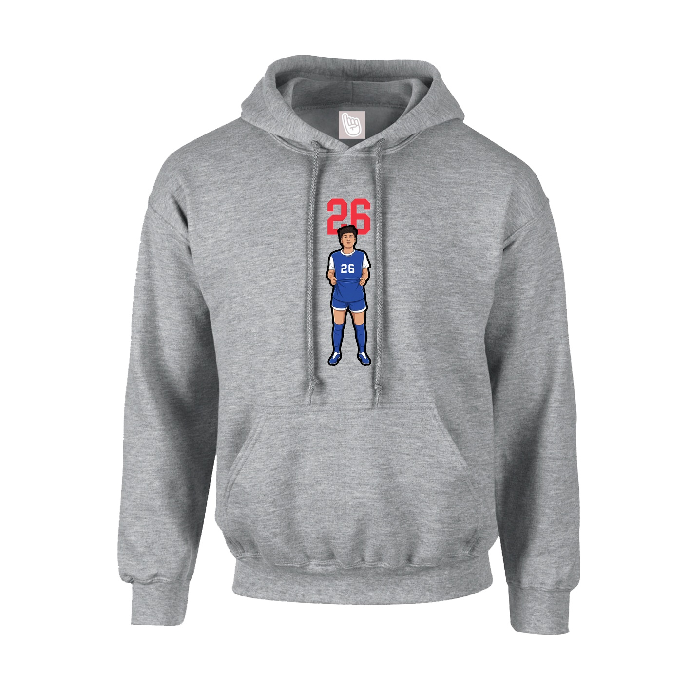 Hoodie — Number Top in Grey