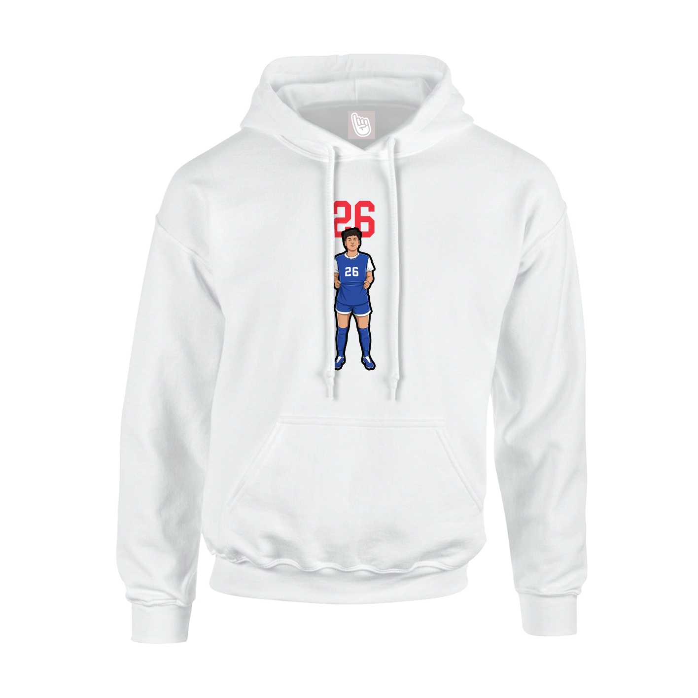 Youth Hoodie — Number Top in White
