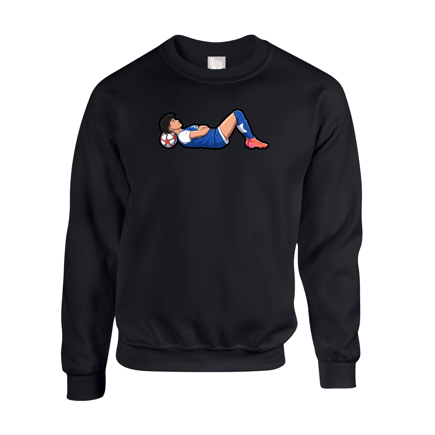 Fleece Crew — Name Vertical in Black
