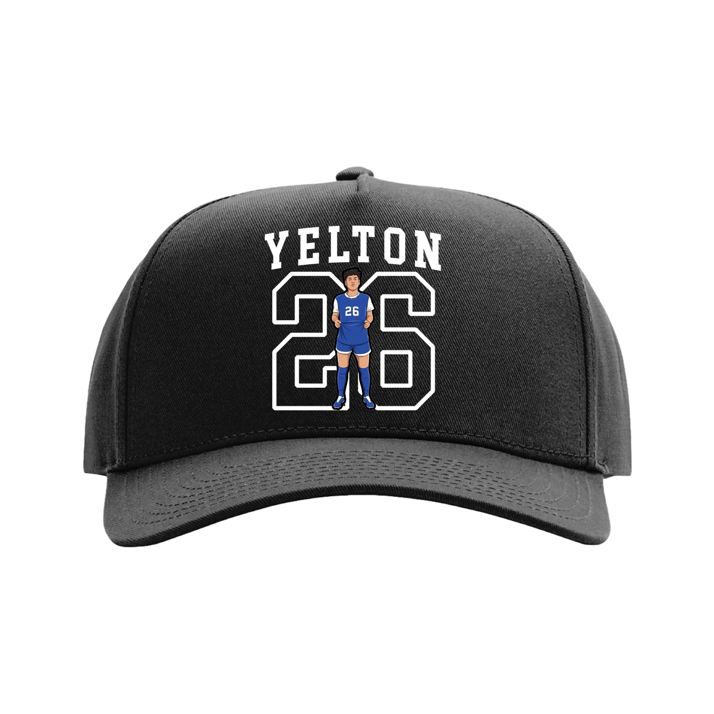 Full Fabric Five-Panel Champ Cap — Shirsey in Black
