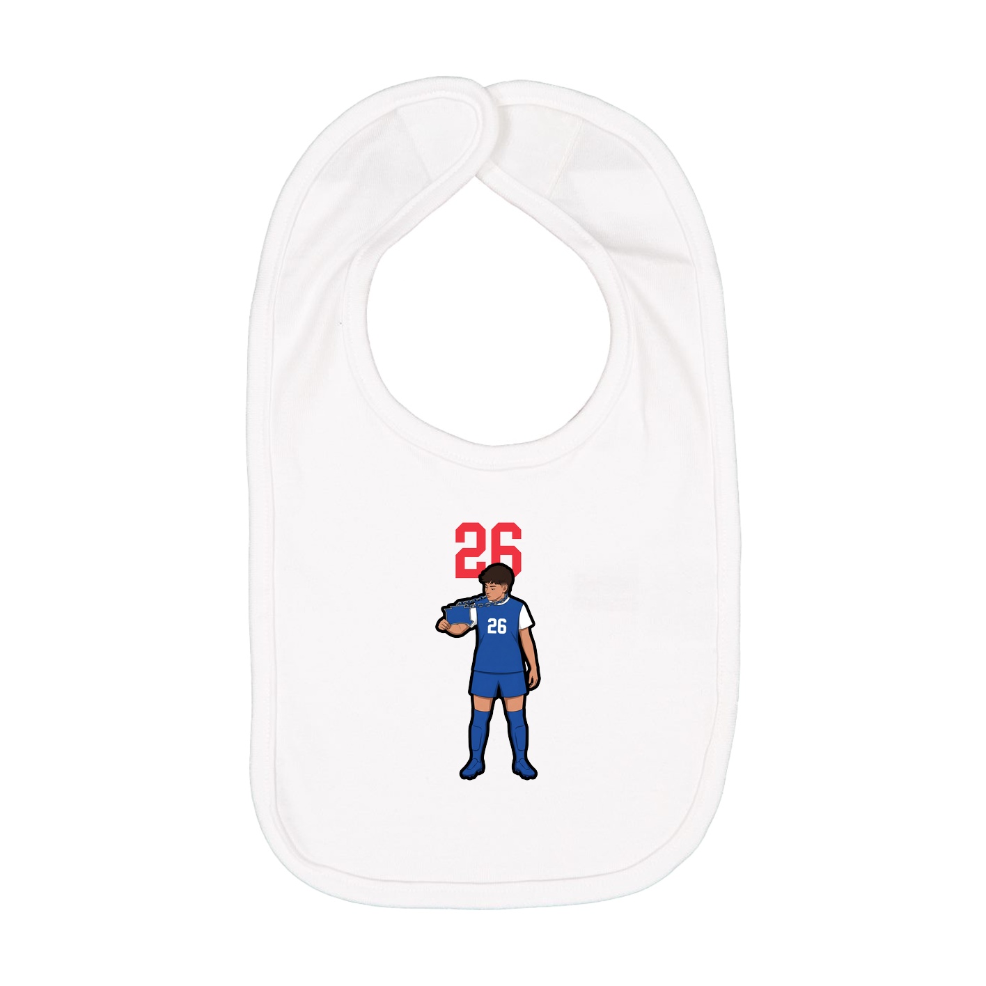Infant Bib — Number Top in White