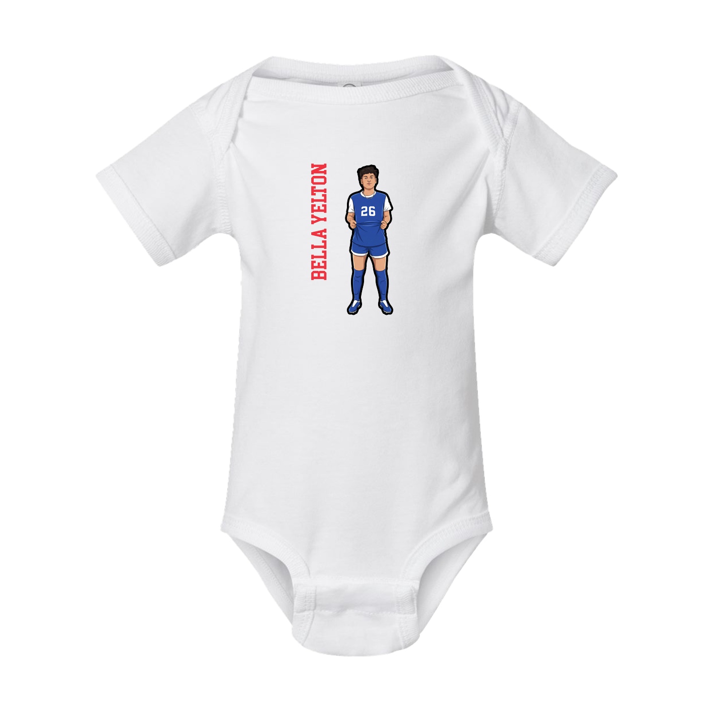 Baby Onesie — Name Vertical in White