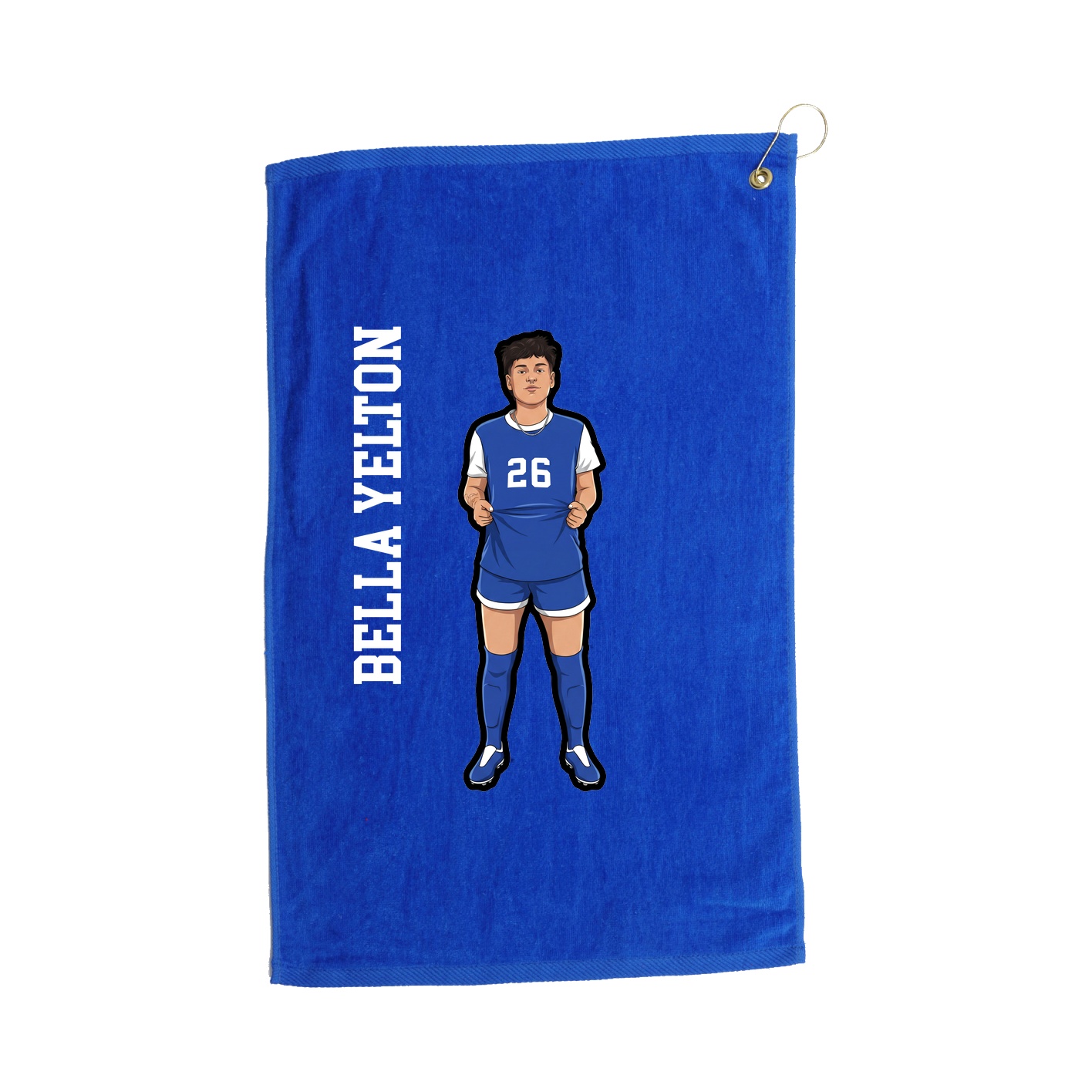 Golf Towel — Name Vertical in Royal