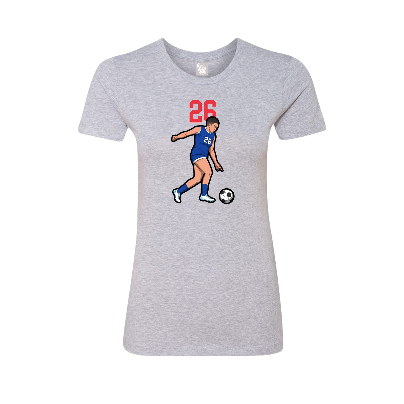 Womens Tee — Number Top in Grey