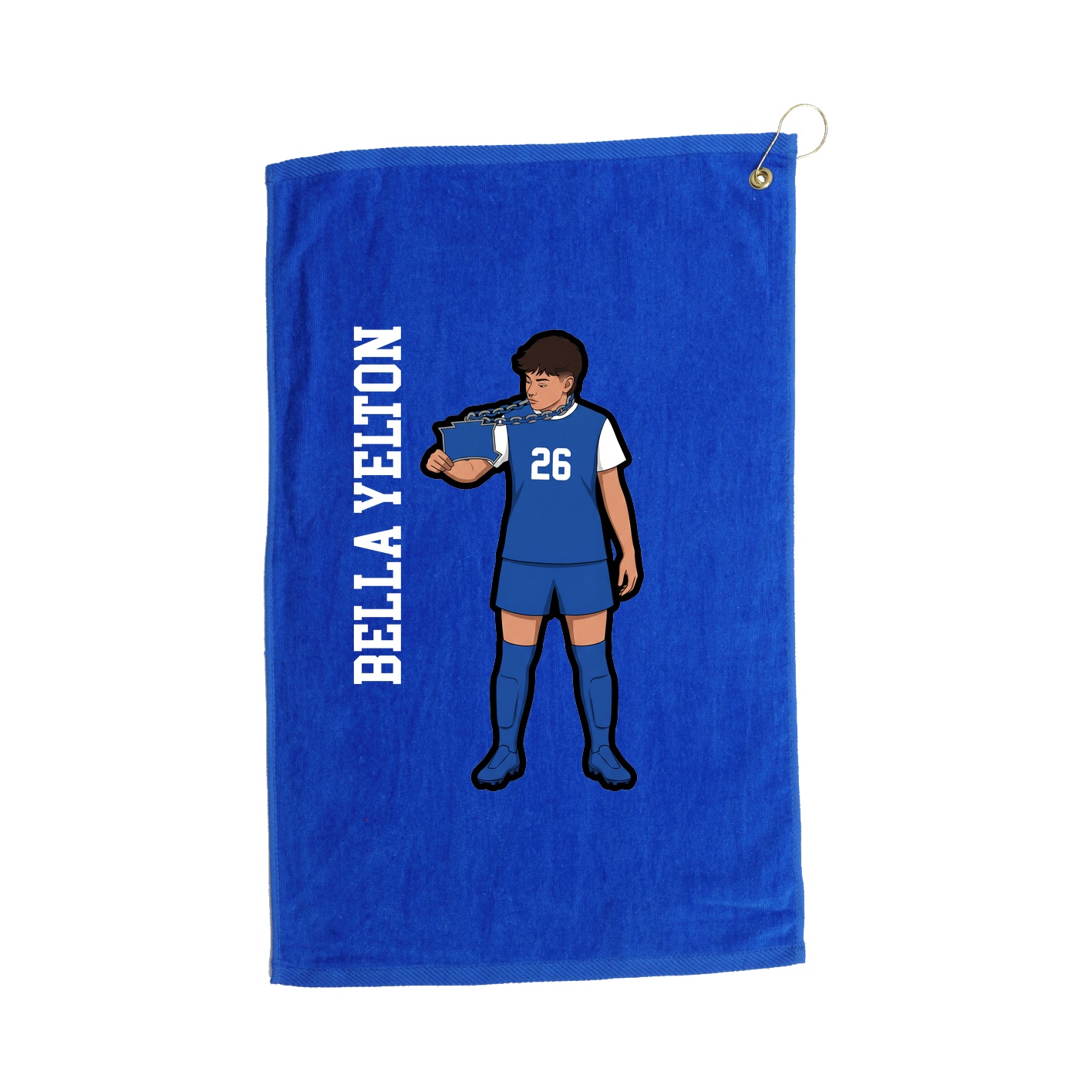 Golf Towel — Name Vertical in Royal