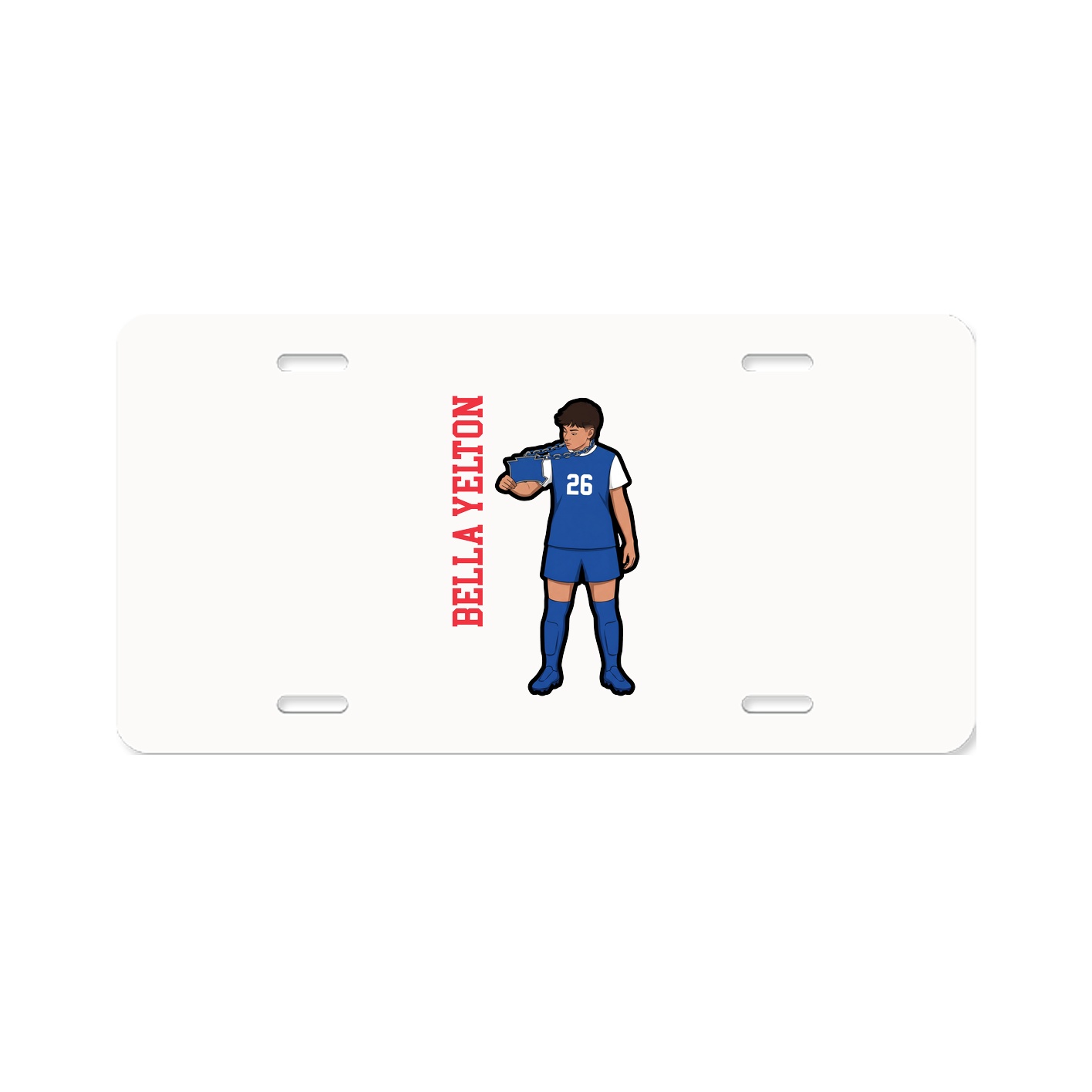 License Plate — Name Vertical in Classic