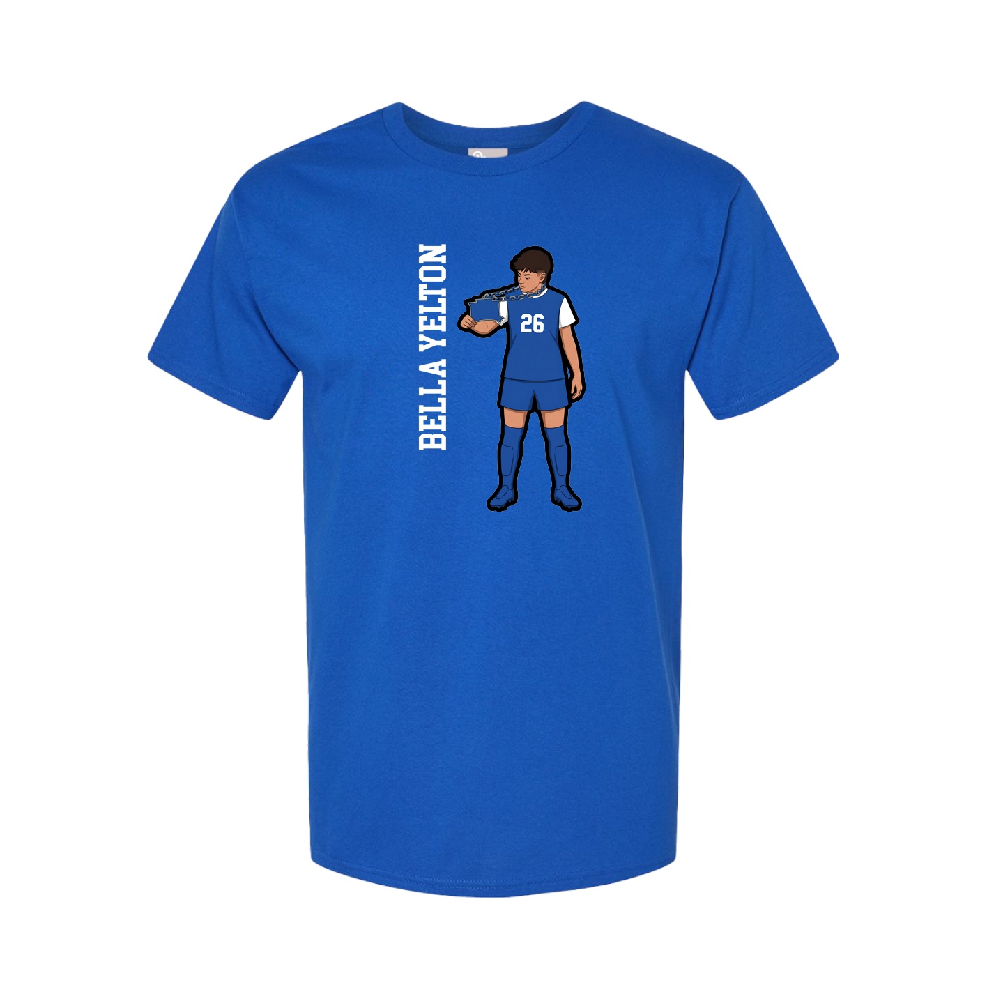 Youth Tee — Name Vertical in Royal