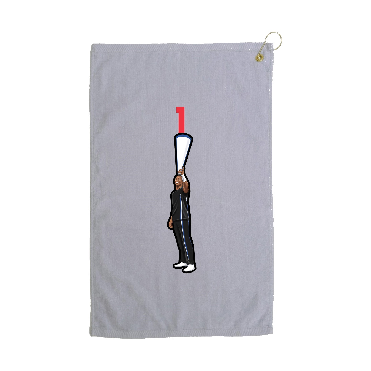 Golf Towel — Number Top in Grey