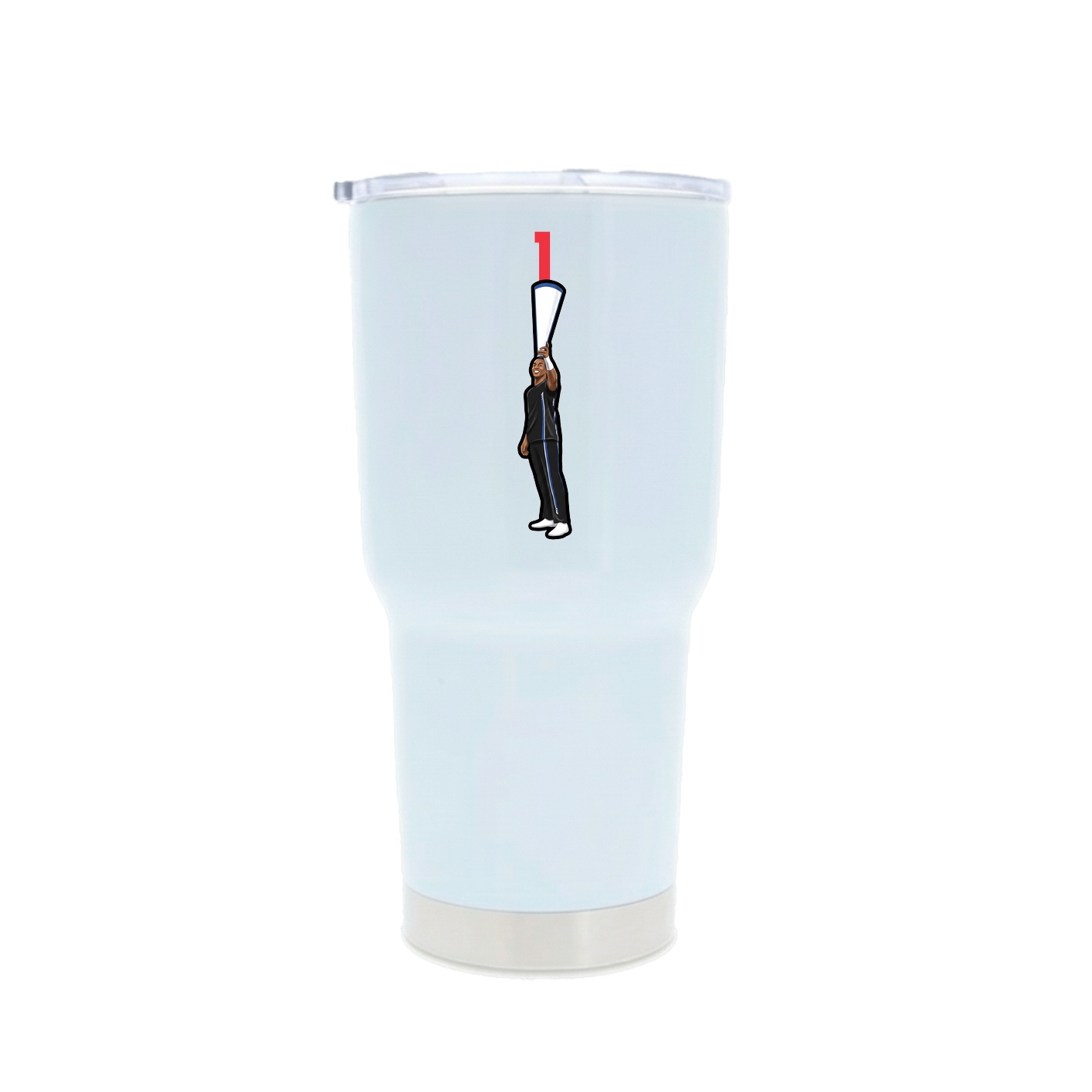 30oz Stainless Steel Tumbler — Number Top in White