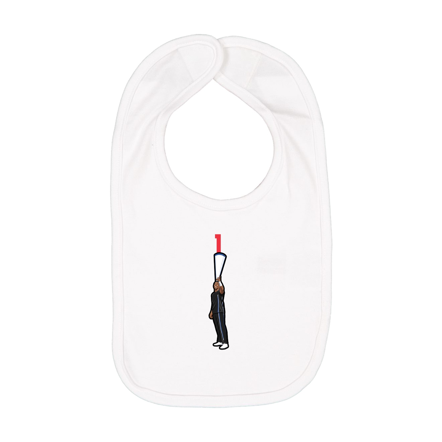 Infant Bib — Number Top in White
