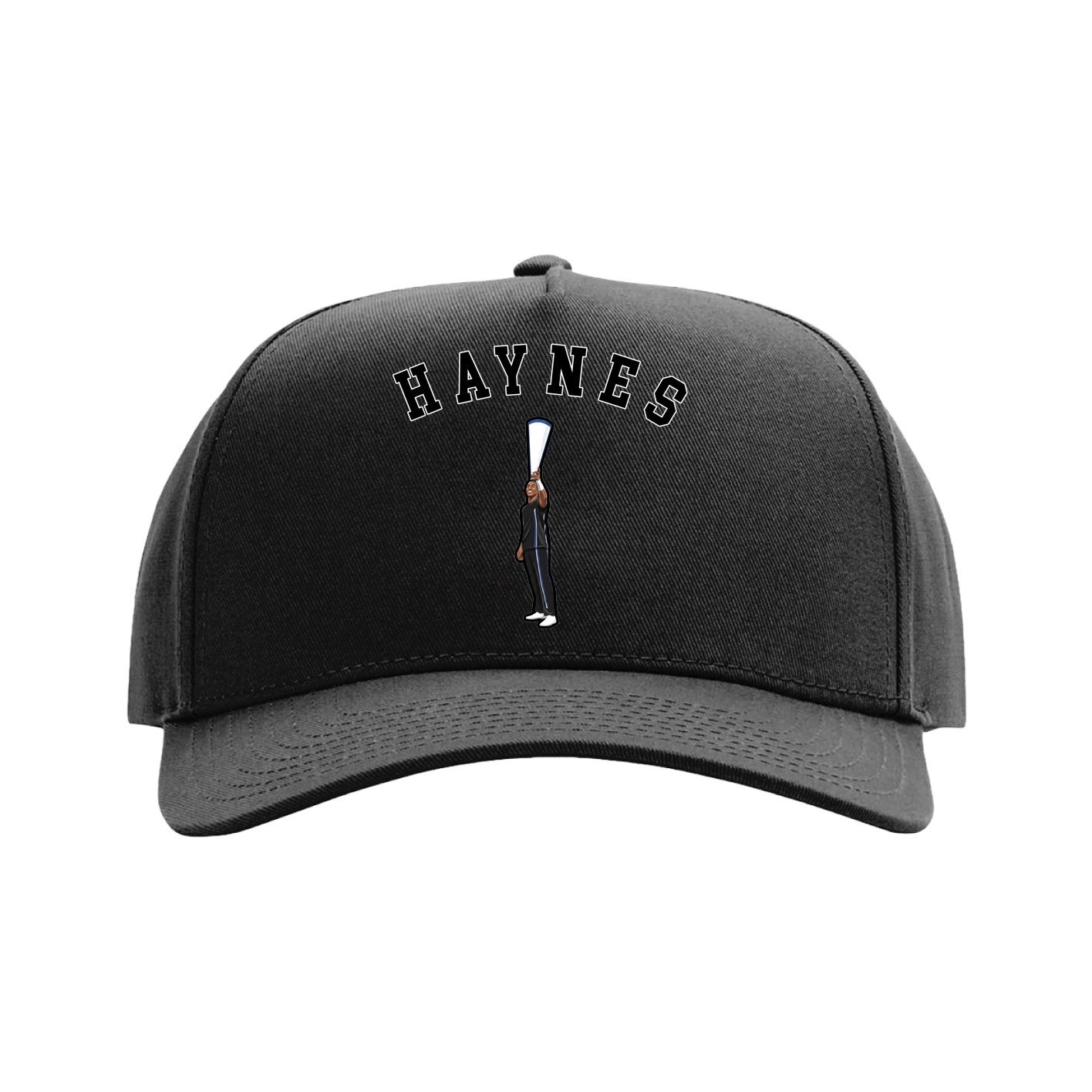 Full Fabric Five-Panel Champ Cap — Shirsey Arch in Black