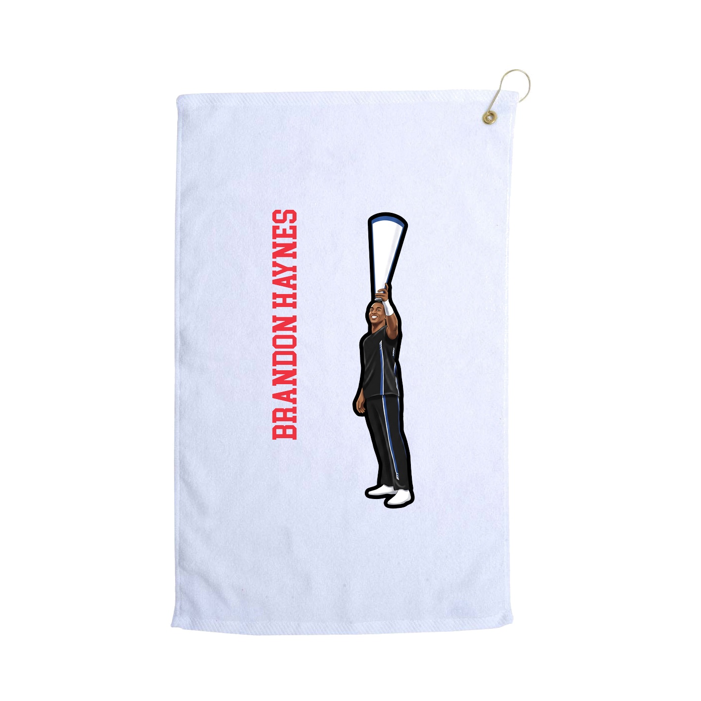 Golf Towel — Name Vertical in White