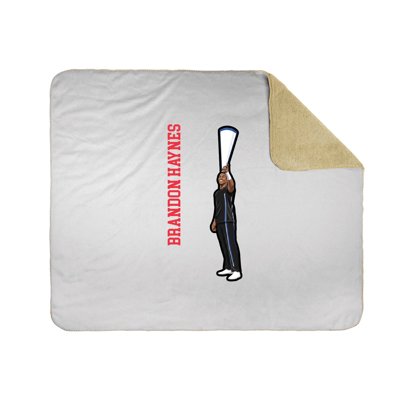 Throw Blanket — Name Vertical in White