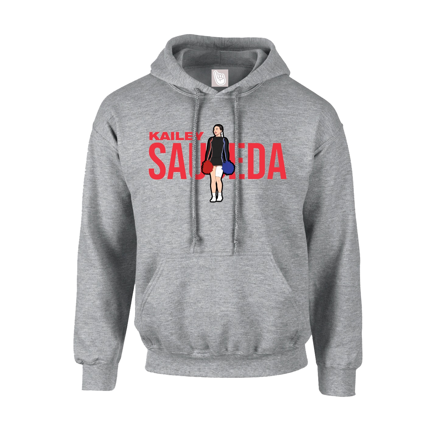 Hoodie — Player Name in Grey