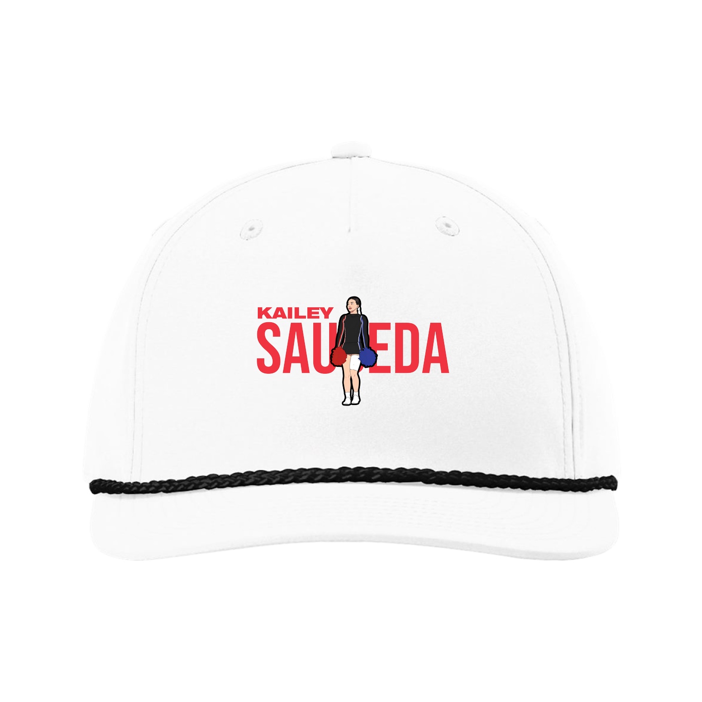 Five-Panel Classic Rope Cap — Player Name in White